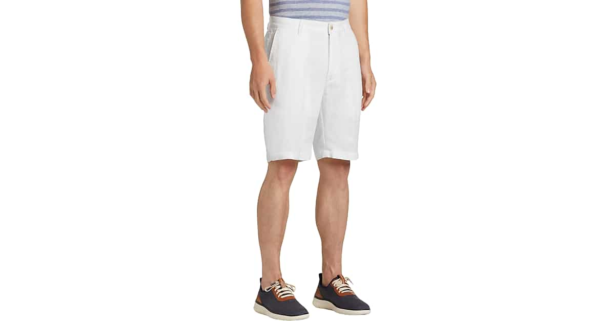 Joseph Abboud Modern Fit Linen Shorts, White - Men's Sale | Men's Wearhouse