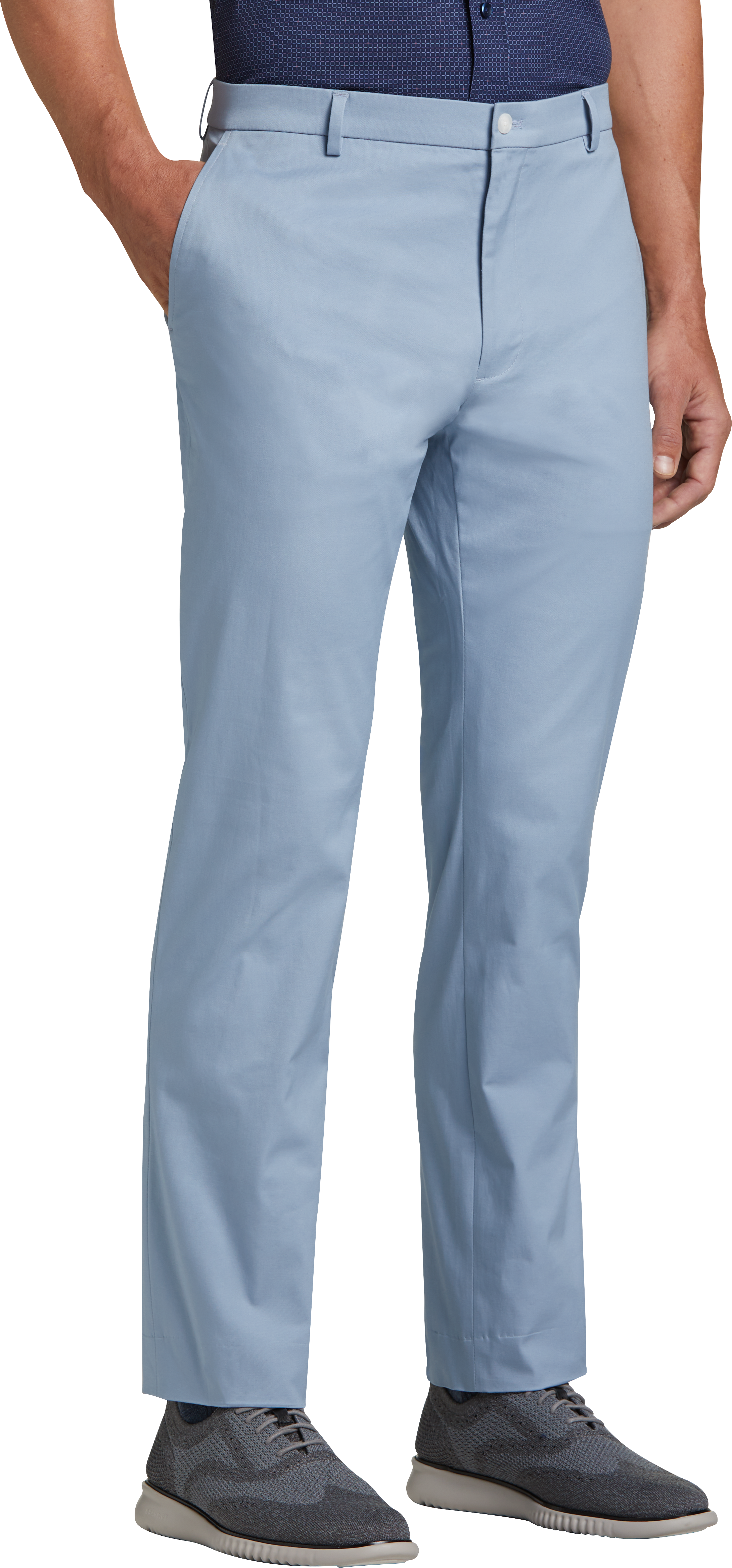 Michael Strahan Modern Fit Cotton Stretch Pants, Light Blue - Men's ...