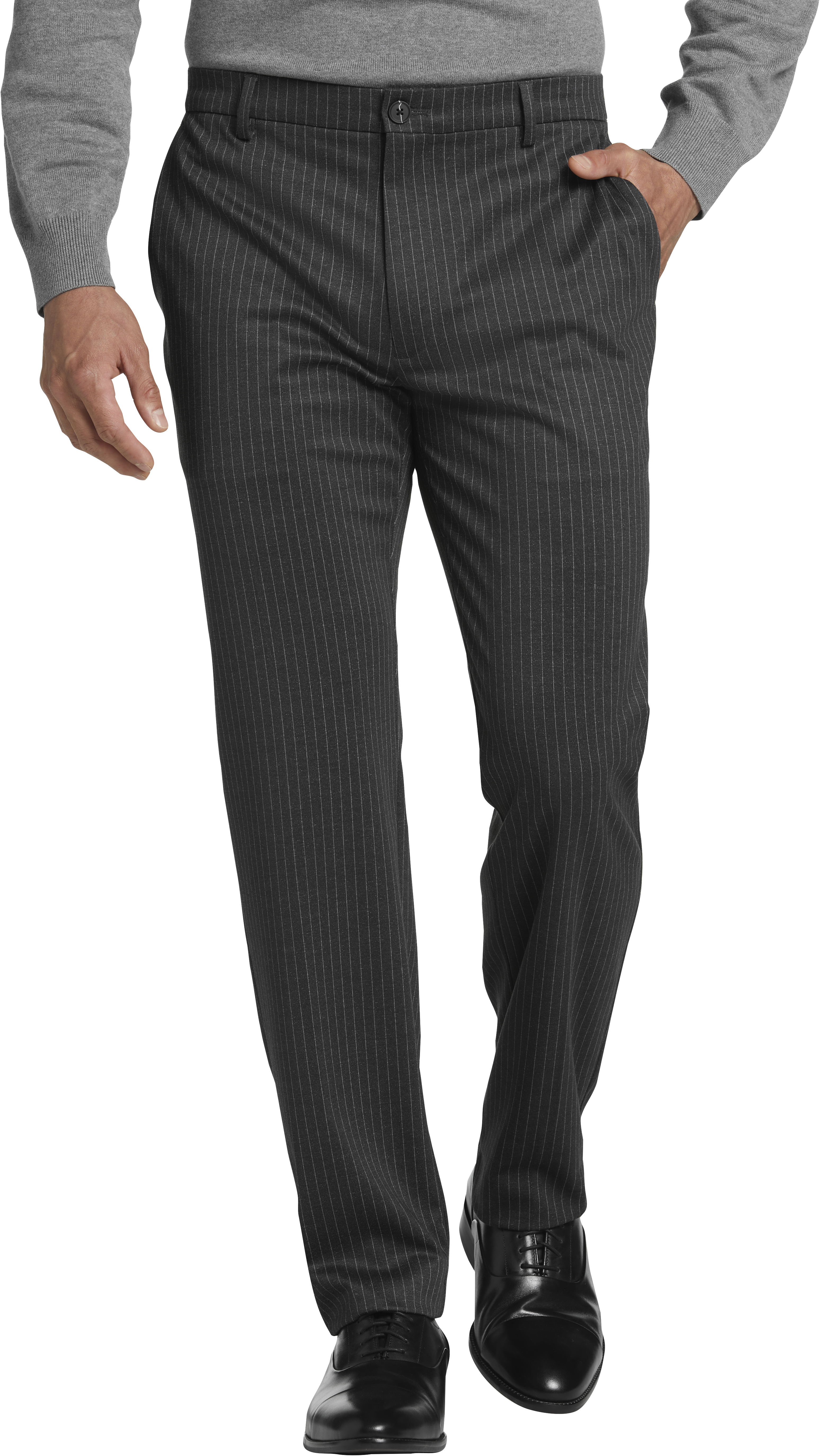 Michael Strahan Modern Fit Dress Pants, Gray Pinstripe