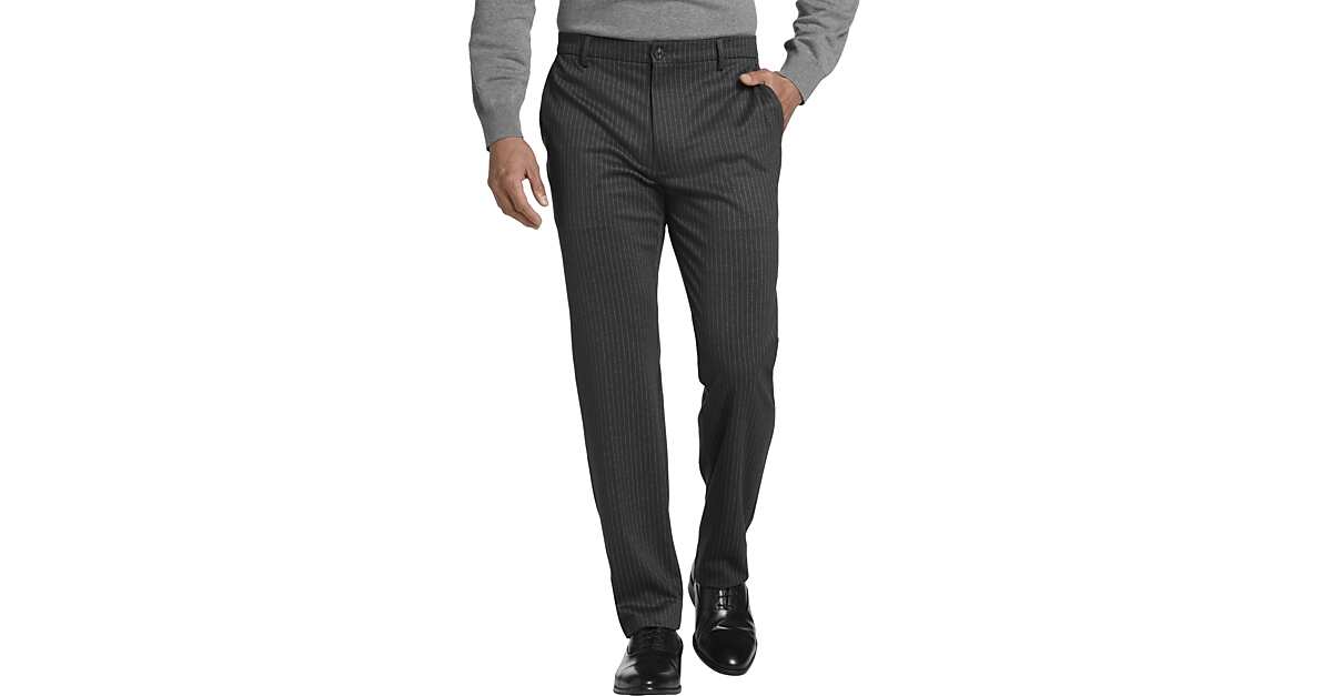 Michael Strahan Modern Fit Dress Pants Gray Pinstripe Mens Sale Mens Wearhouse 