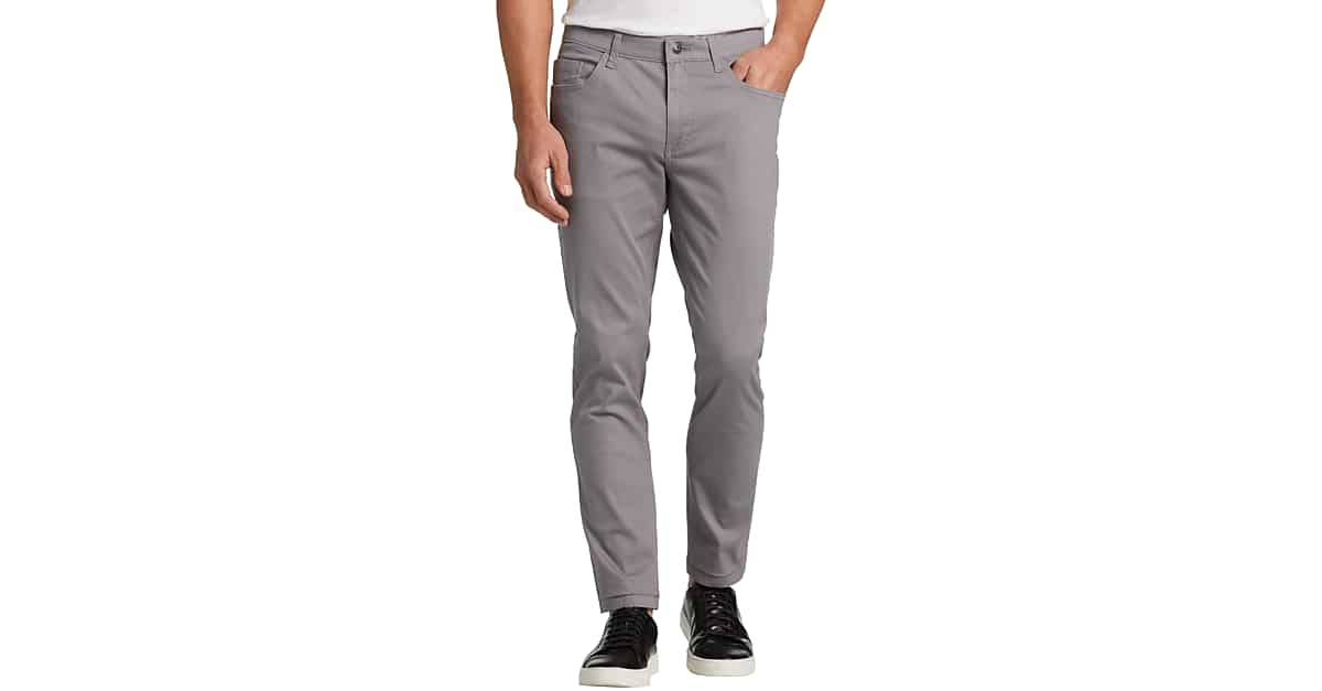 Joseph Abboud Bedford Slim Fit Five-Pocket Corduroy Pant, Gray - Men's ...