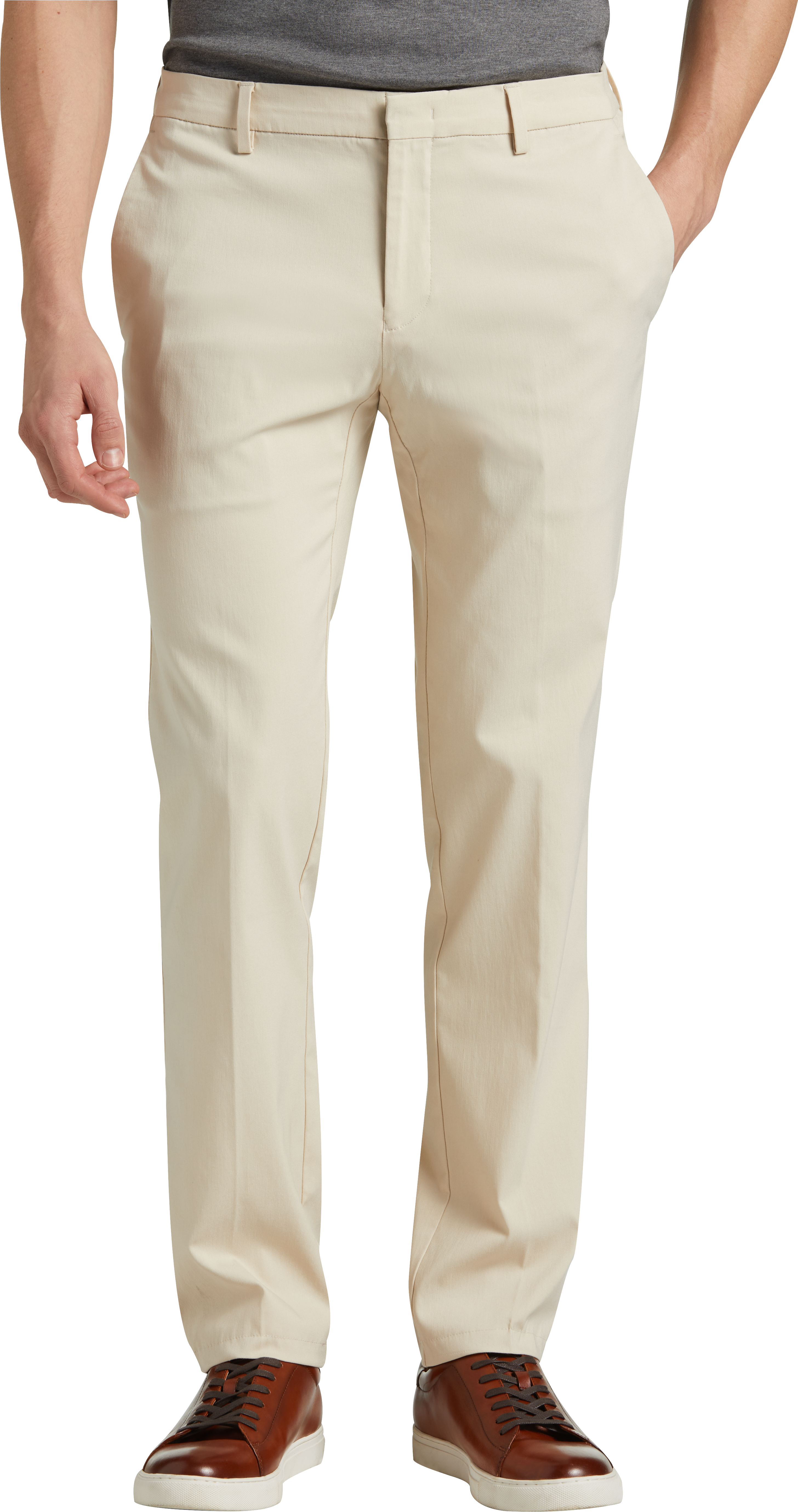 Awearness Kenneth Cole Slim Fit Performance Pants, Khaki - Men's Pants ...