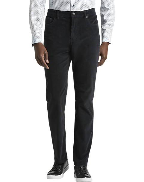 Joseph Abboud Modern Fit Comfort Stretch 5-Pocket Corduroy Pants, Black ...