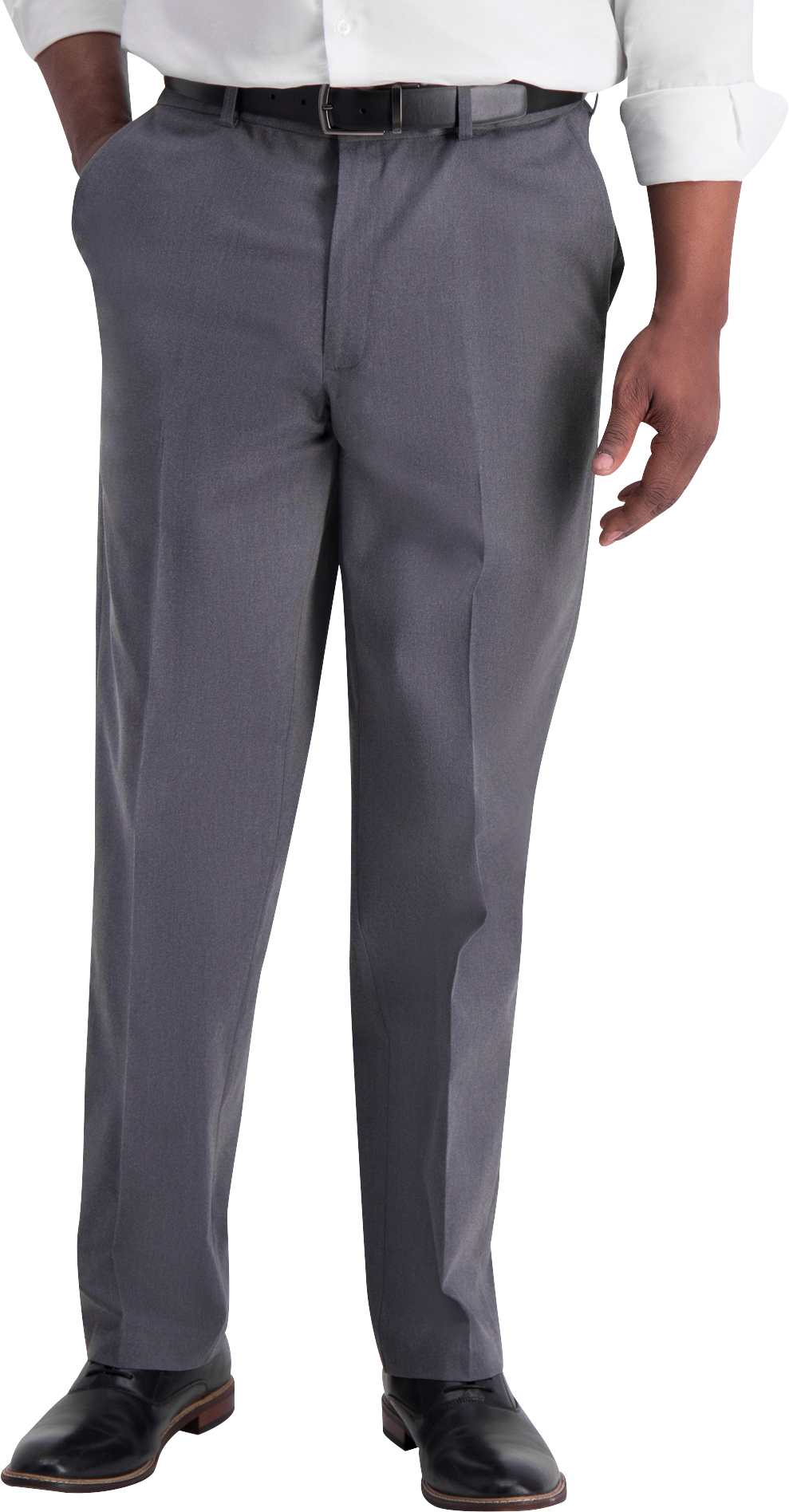 Haggar Iron-Free Premium Khaki® Classic Fit Flat-Front Pants, Charcoal ...