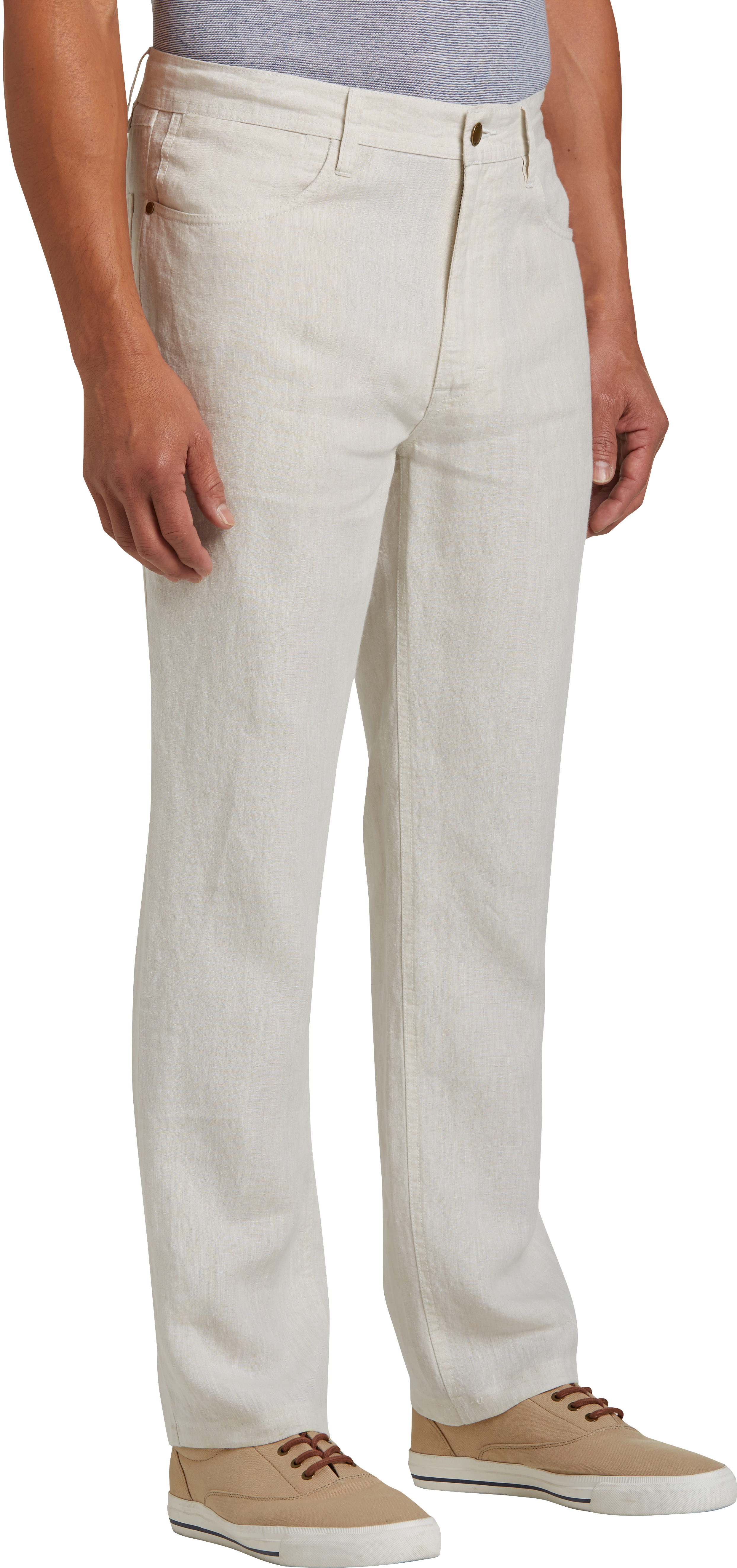 Joseph Abboud Ivory Modern Fit Linen Pants - Men's Sale | Men's Wearhouse