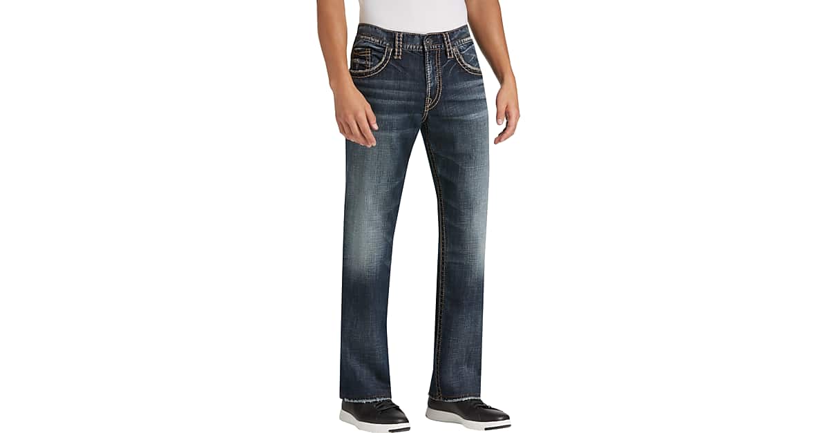 Silver Jeans Co. Gordie Dark Blue Wash Relaxed Fit Jeans Men's Men