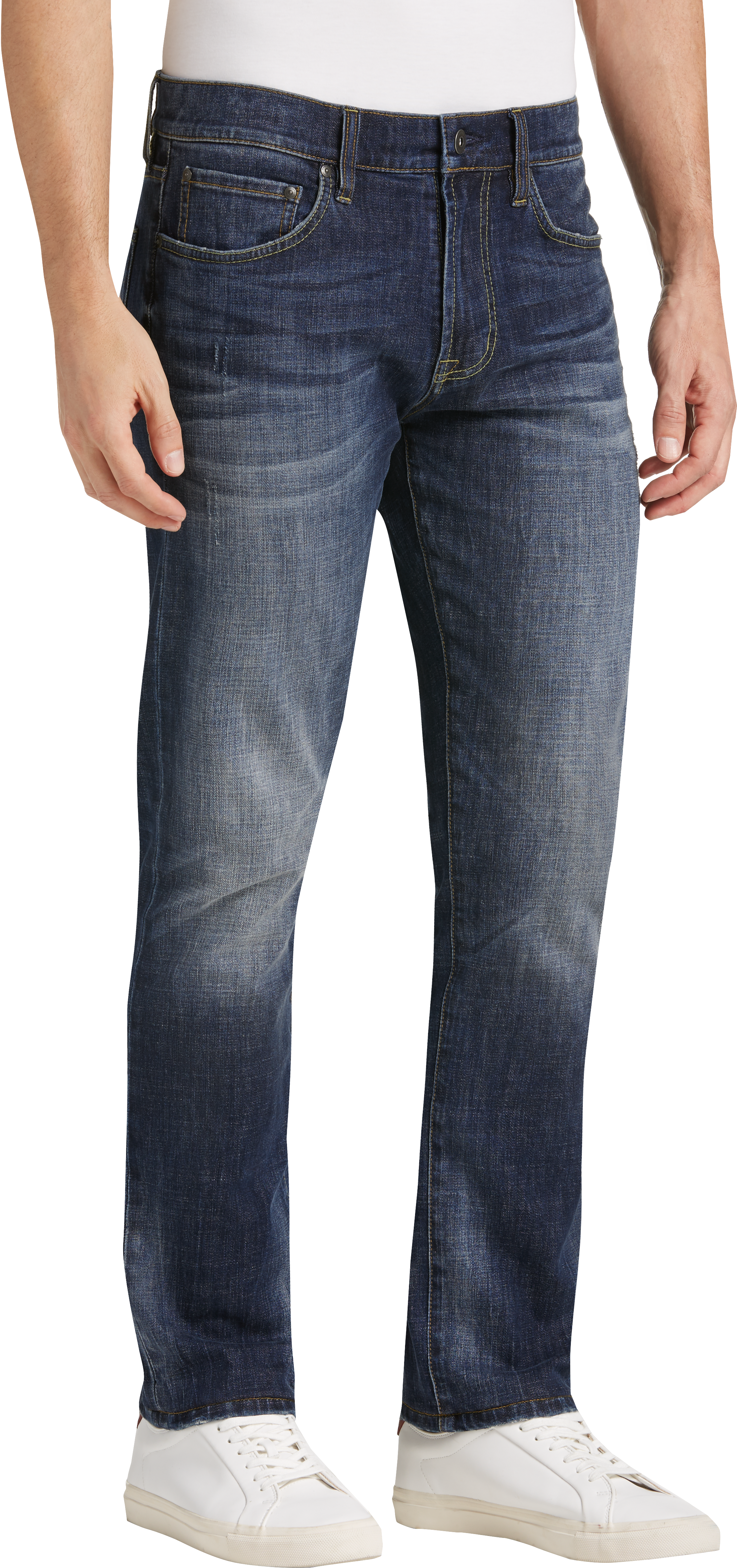 Joseph Abboud Saltwater Dark Blue Wash Slim Fit Jeans - Men's Pants ...