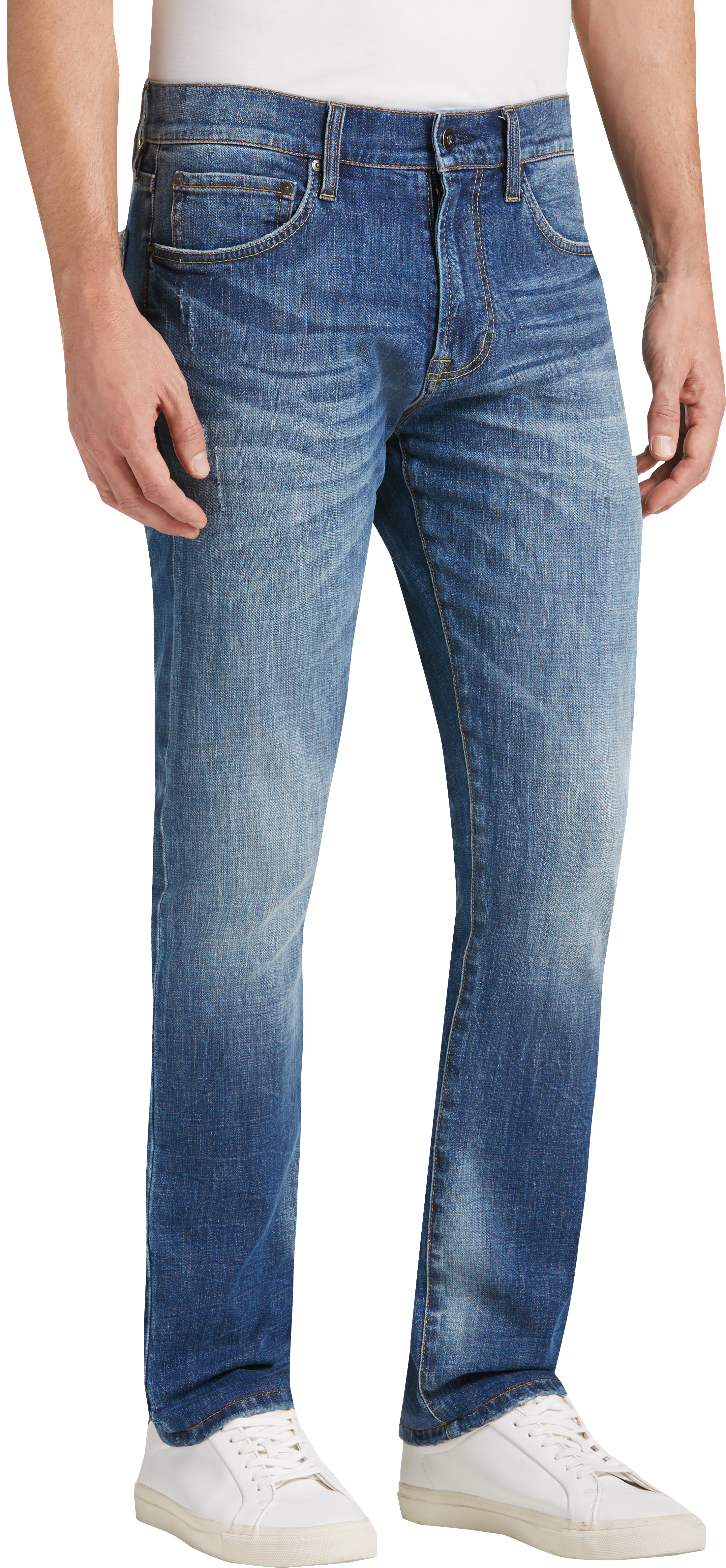 Joseph Abboud Blue Medium Wash Slim Fit Jeans - Men's Pants | Men's ...