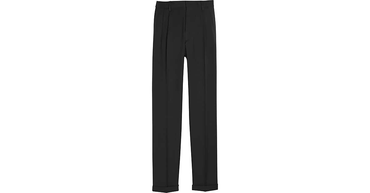 Haggar Premium Comfort Classic Fit Pleated Dress Pants, Black - Men's ...