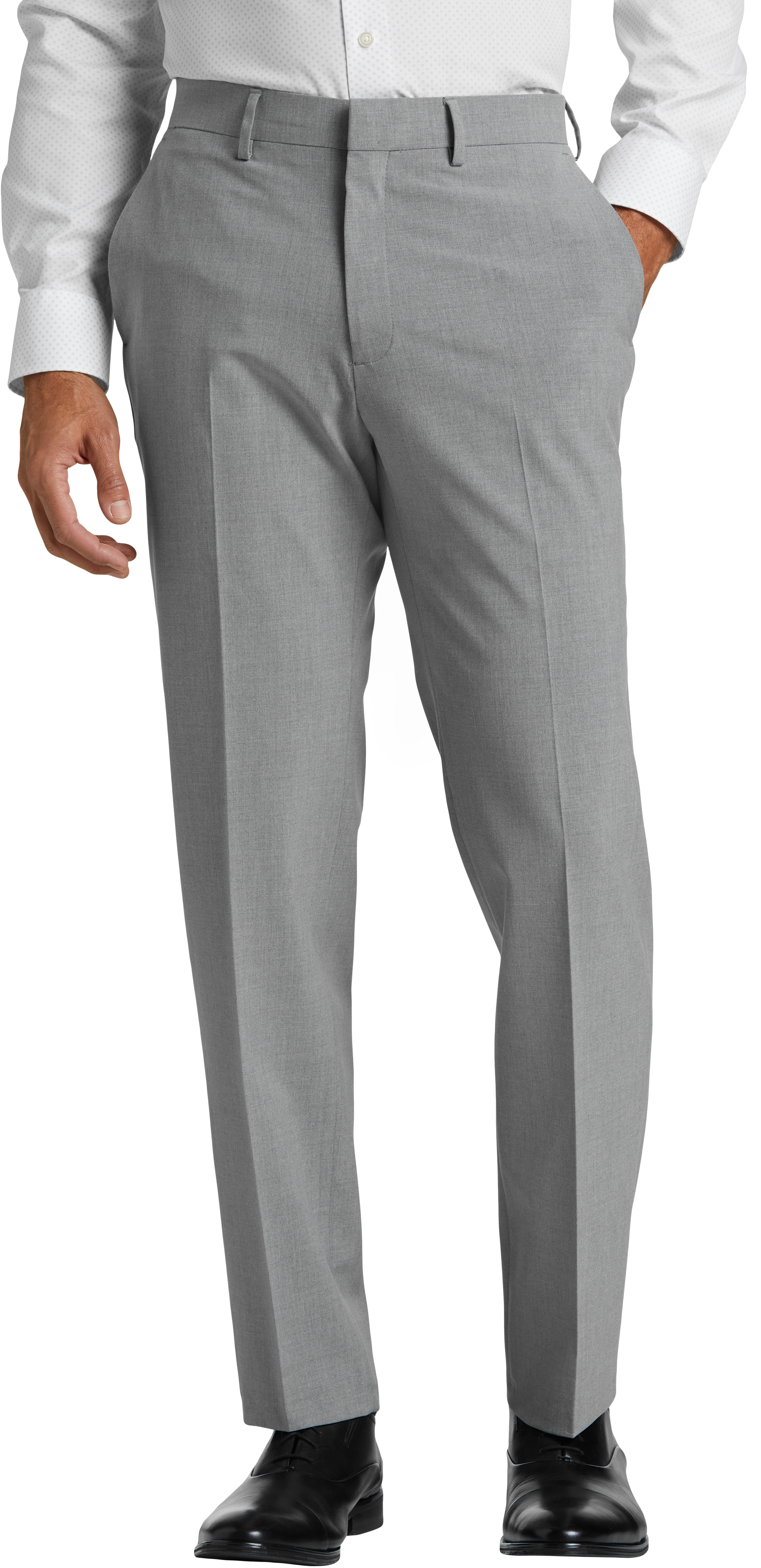 Haggar Premium 4-Way Stretch Dress Pants, Gray - Men's Pants | Men's ...