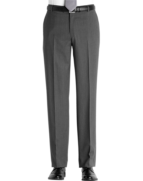Joseph & Feiss Medium Gray Classic Fit Long Rise Pants - Men's Pants ...