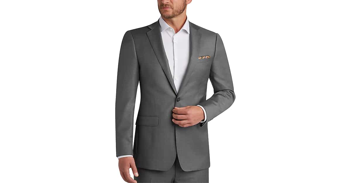 Calvin Klein X-Fit Medium Gray Pick Stitch Extreme Slim Fit Suit - Men's  Big u0026 Tall | Men's Wearhouse