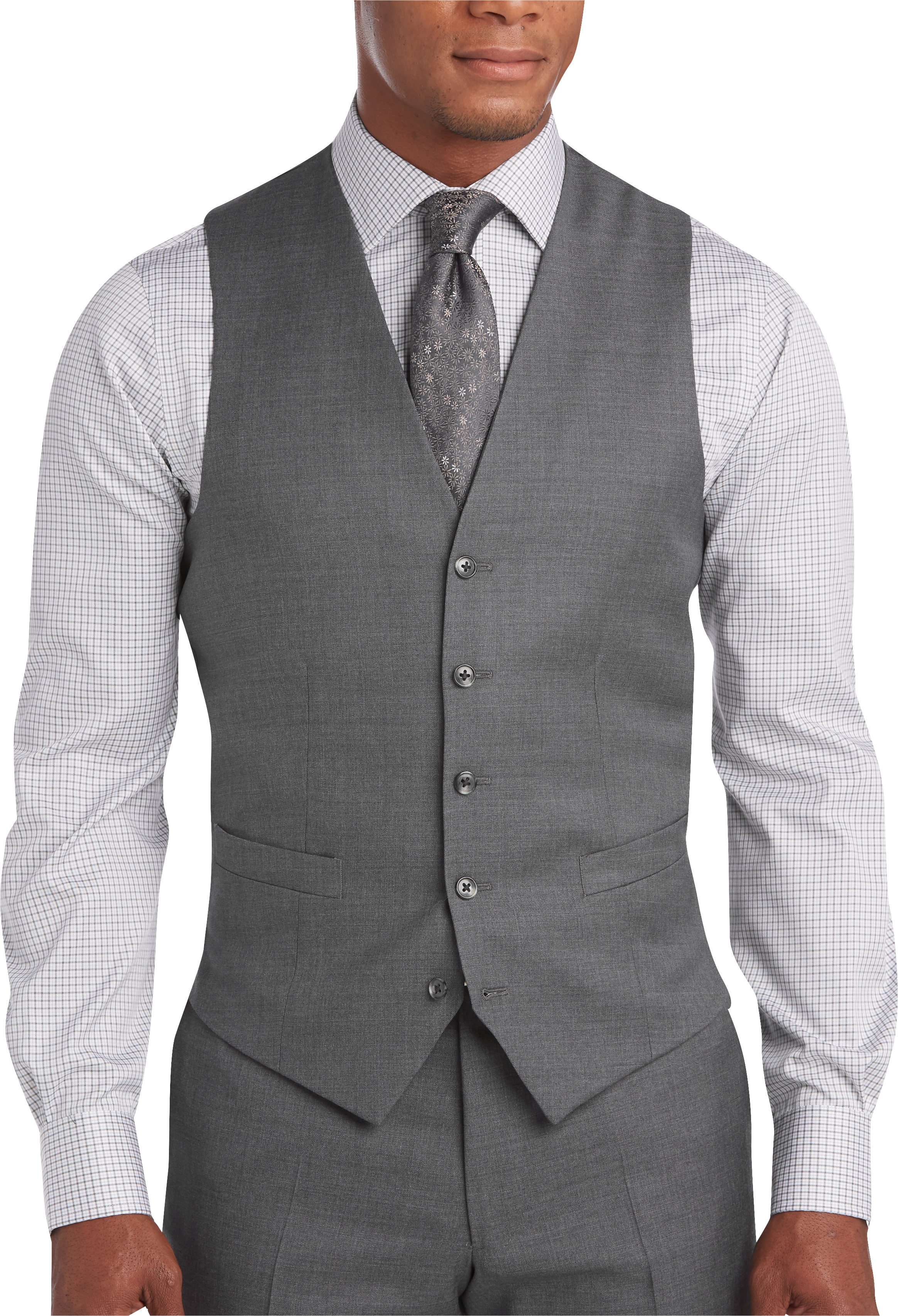 Joseph Abboud Gray Modern Fit Suit Separates Vest - Men's Suits | Men's ...