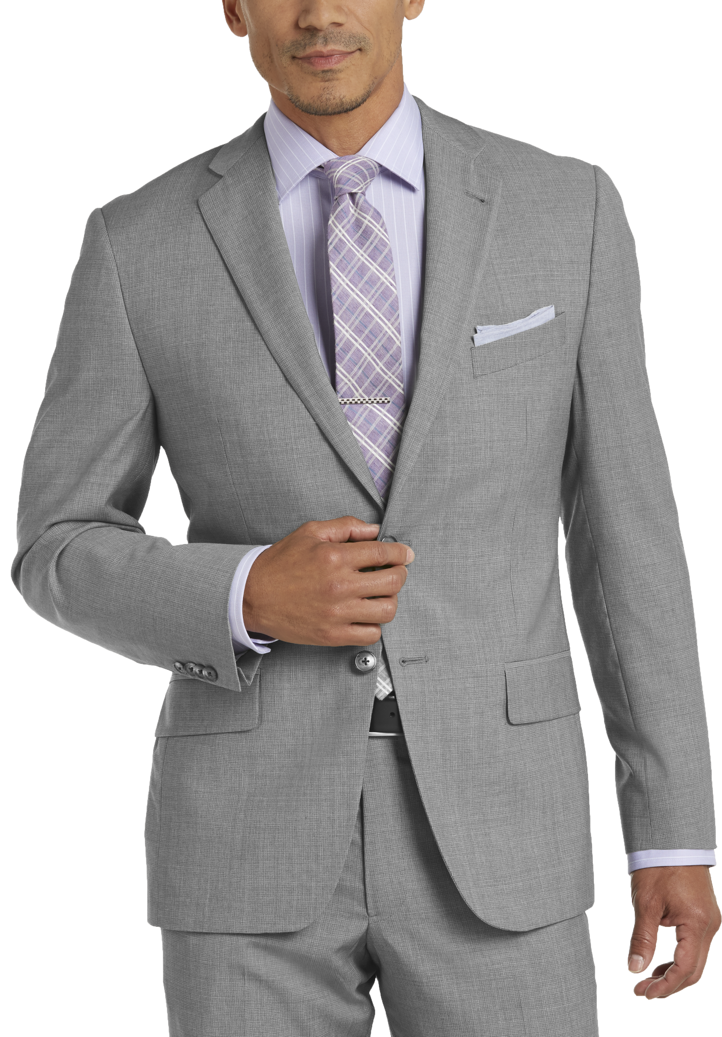 Joseph Abboud Light Gray Tic Slim Fit Suit - Men's Sale | Men's Wearhouse