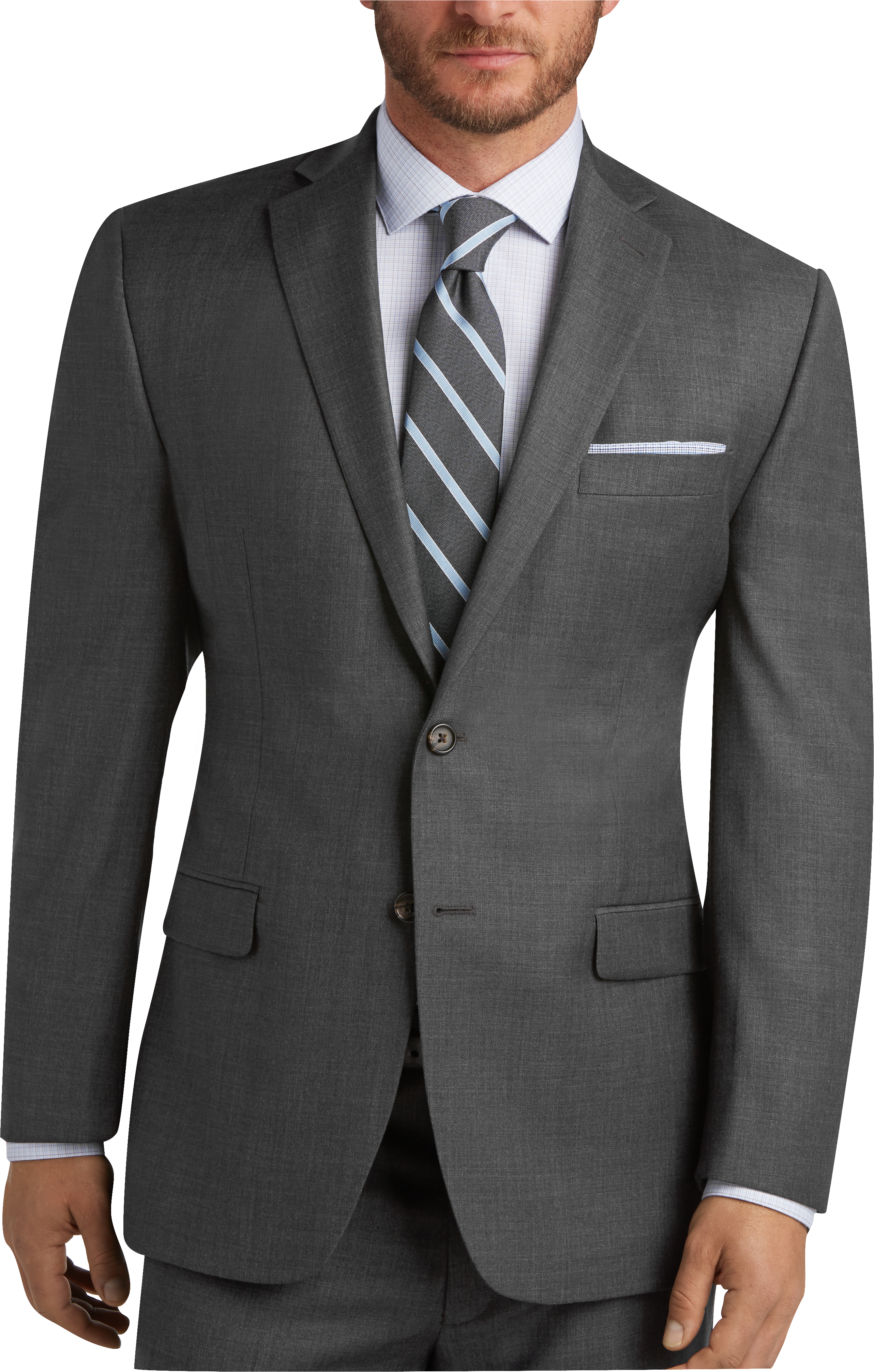 Gray Sharkskin Suit - Men's Suits 
