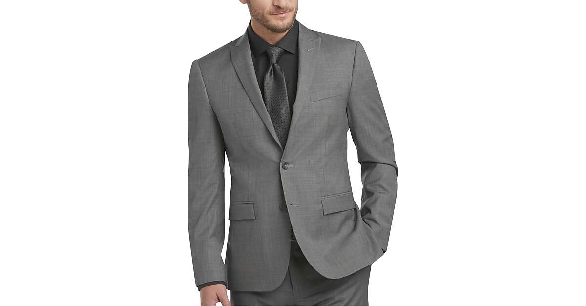 Awearness Kenneth Cole Gray Tic Extreme Slim Fit Suit Men S Suits Men S Wearhouse