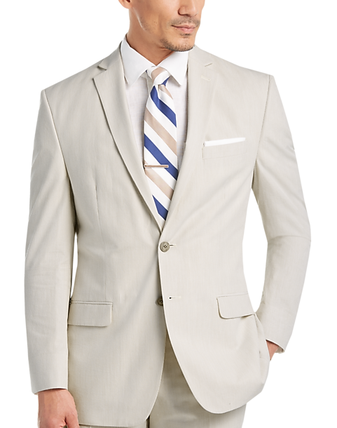 Calvin Klein Tan & White Pin Cord Slim Fit Suit - Men's Sale | Men's  Wearhouse