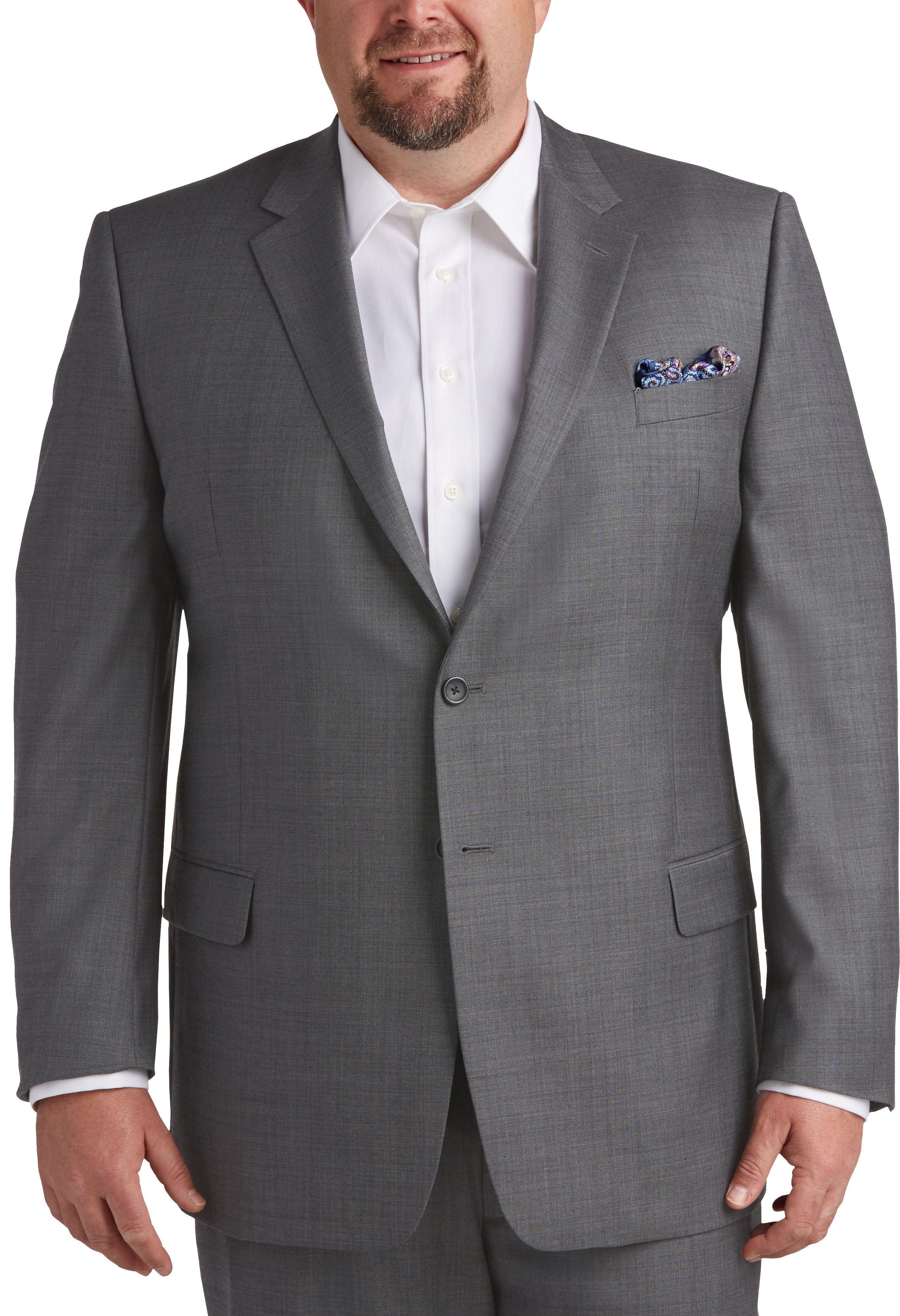Pronto Uomo Platinum Executive Fit Suit, Gray Sharkskin - Men's Sale ...