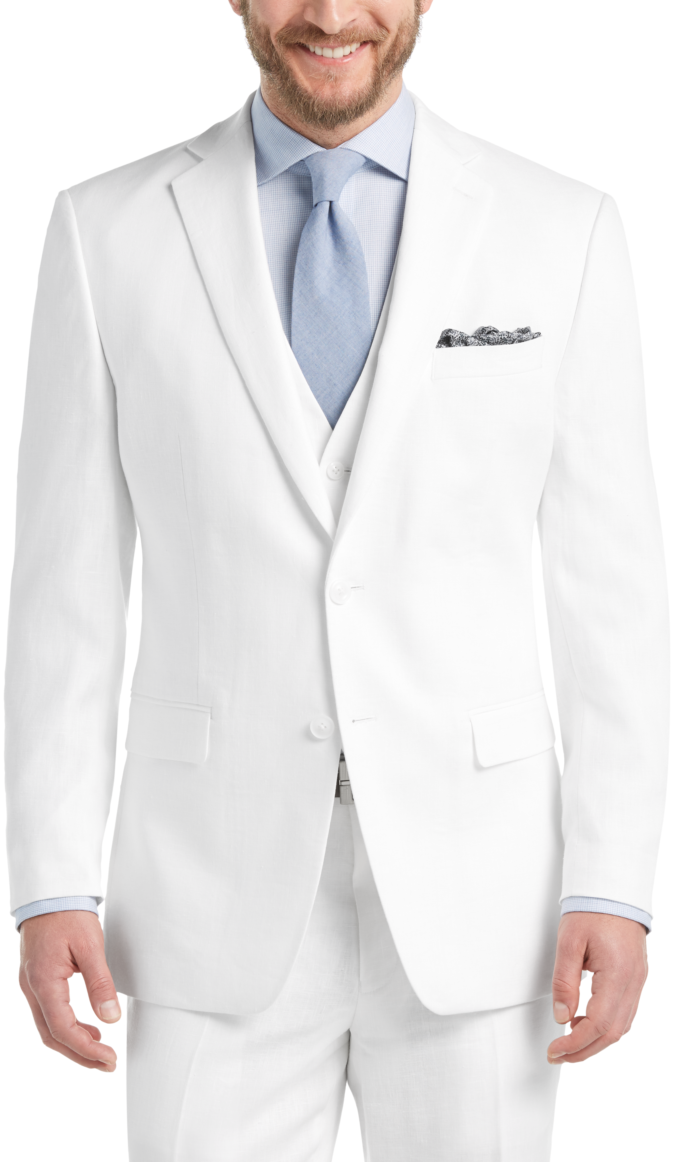 Calvin Klein Off-White Slim Fit Vested Suit - Men's Sale | Men's Wearhouse