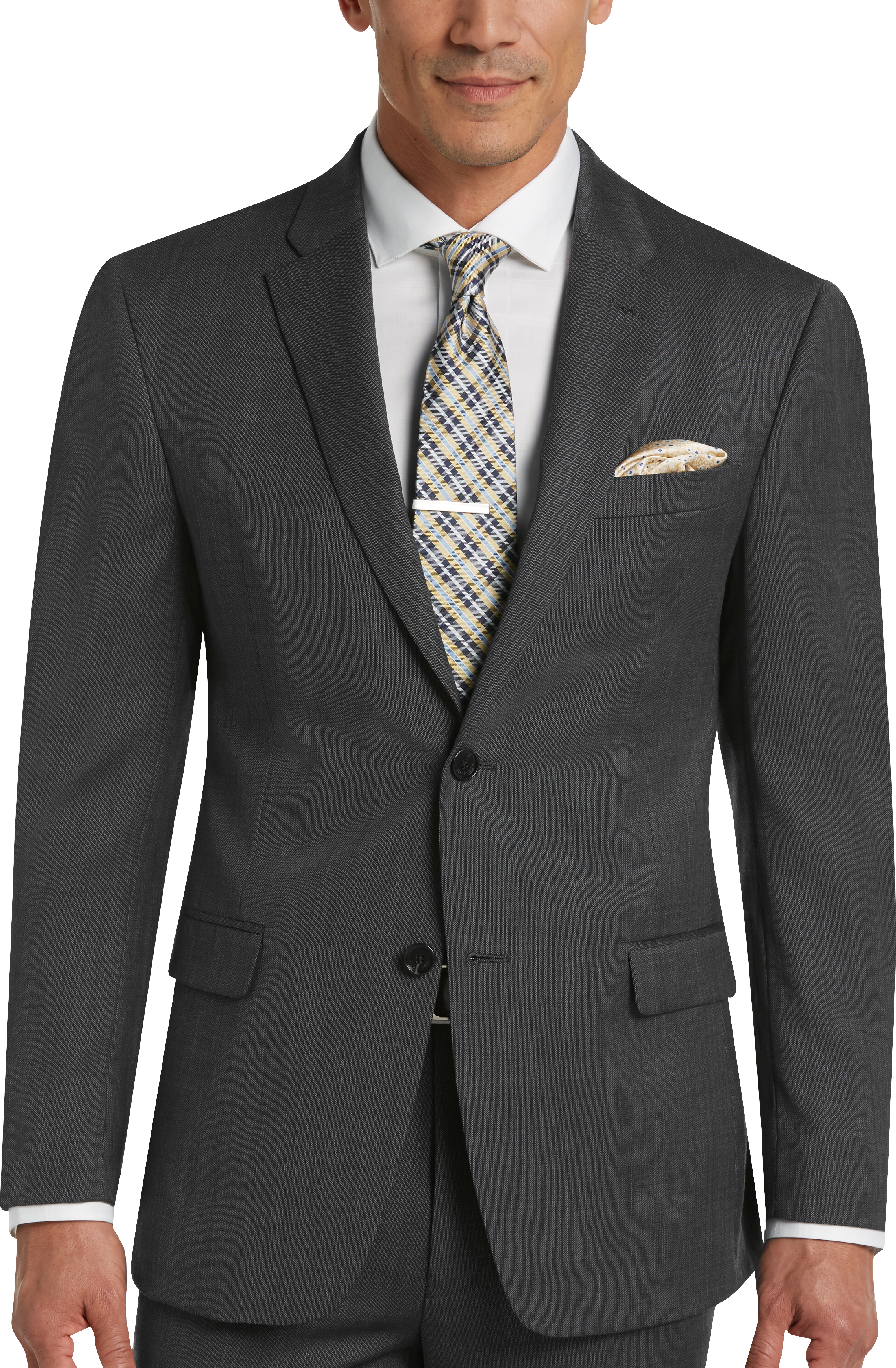 Tommy Hilfiger Charcoal Tic Slim Fit Suit - Men's Sale | Men's Wearhouse