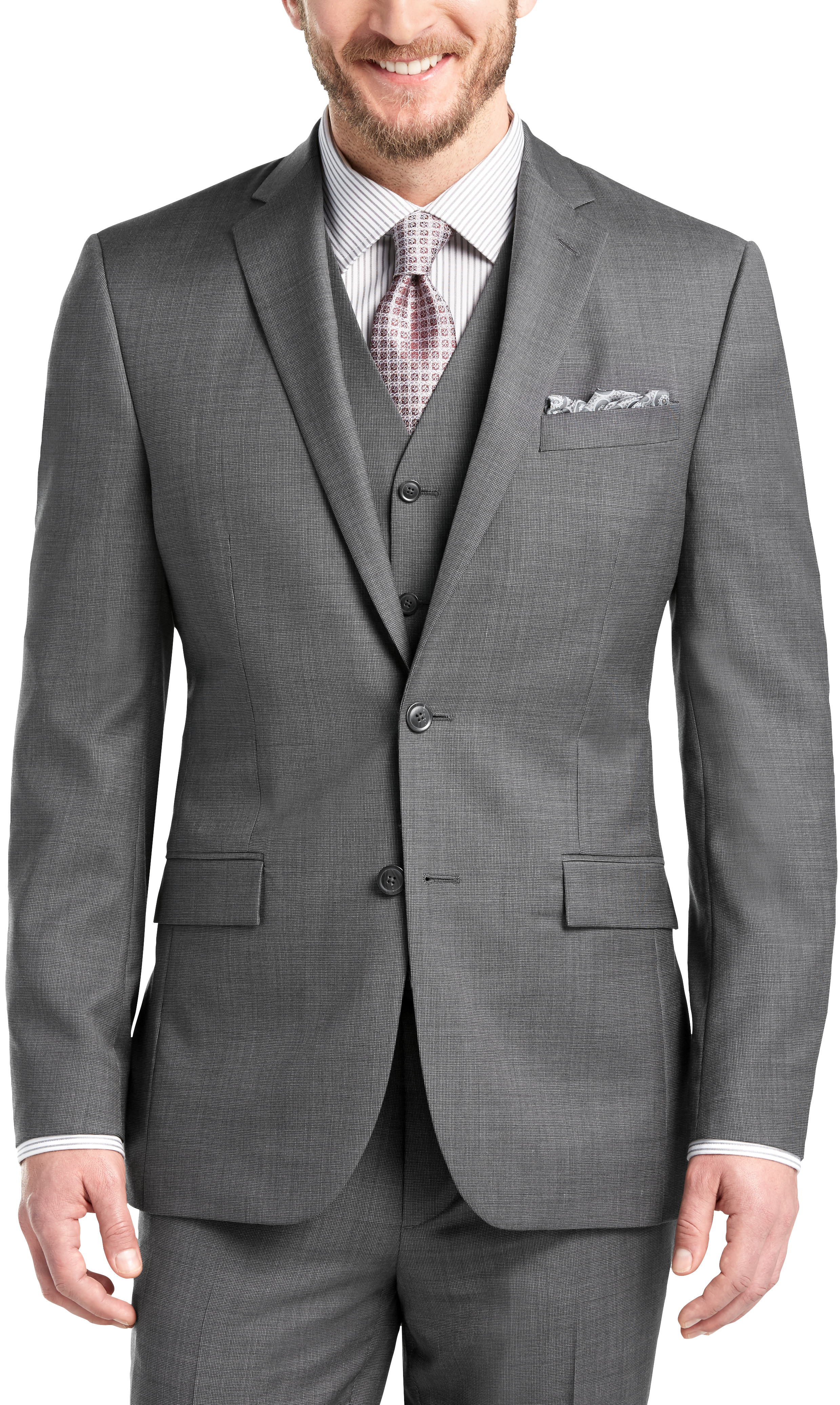 JOE Joseph Abboud Gray Tic Slim Fit Vested Suit - Men's Sale | Men's ...