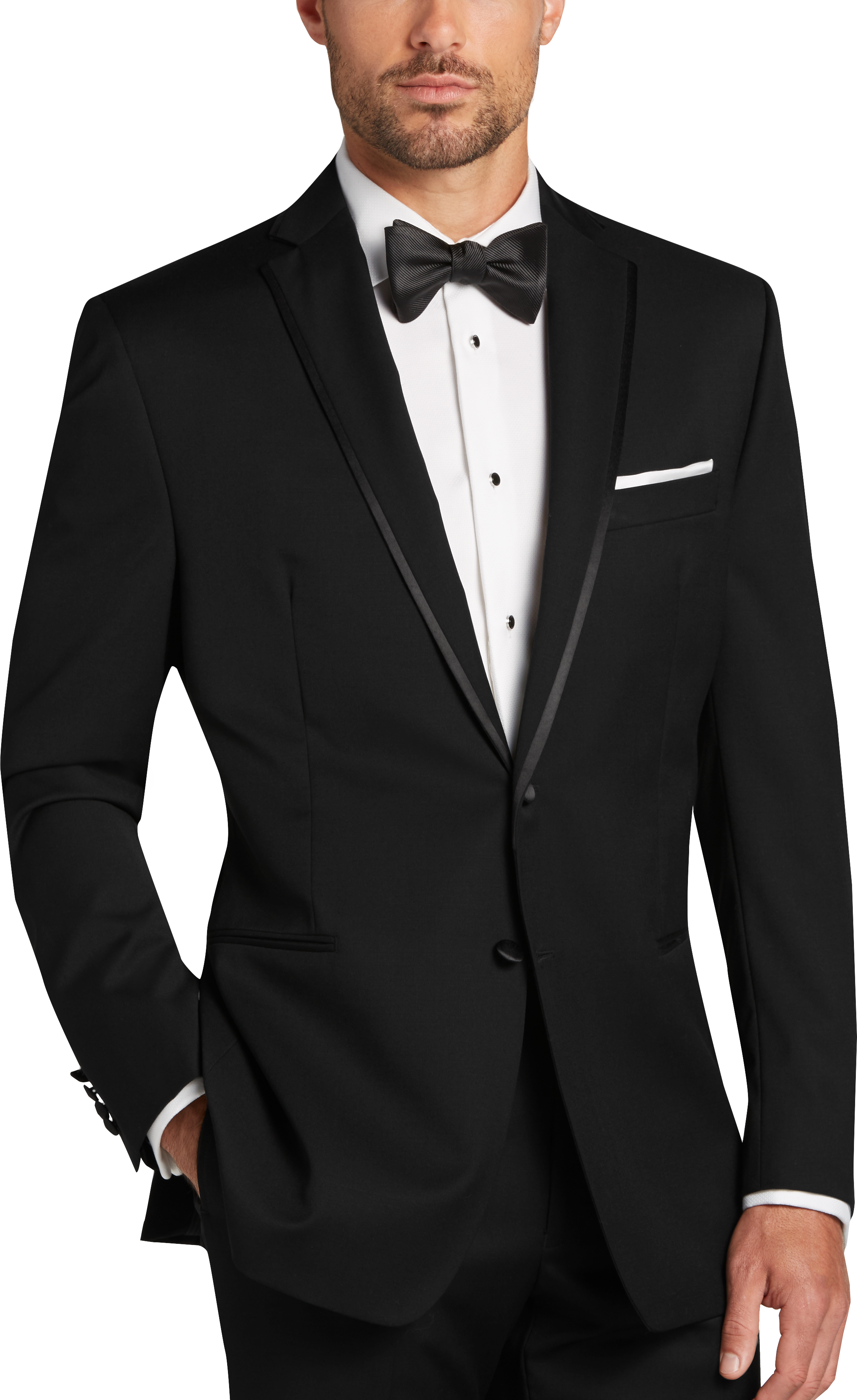 calvin klein black solid modern fit tuxedo jacket