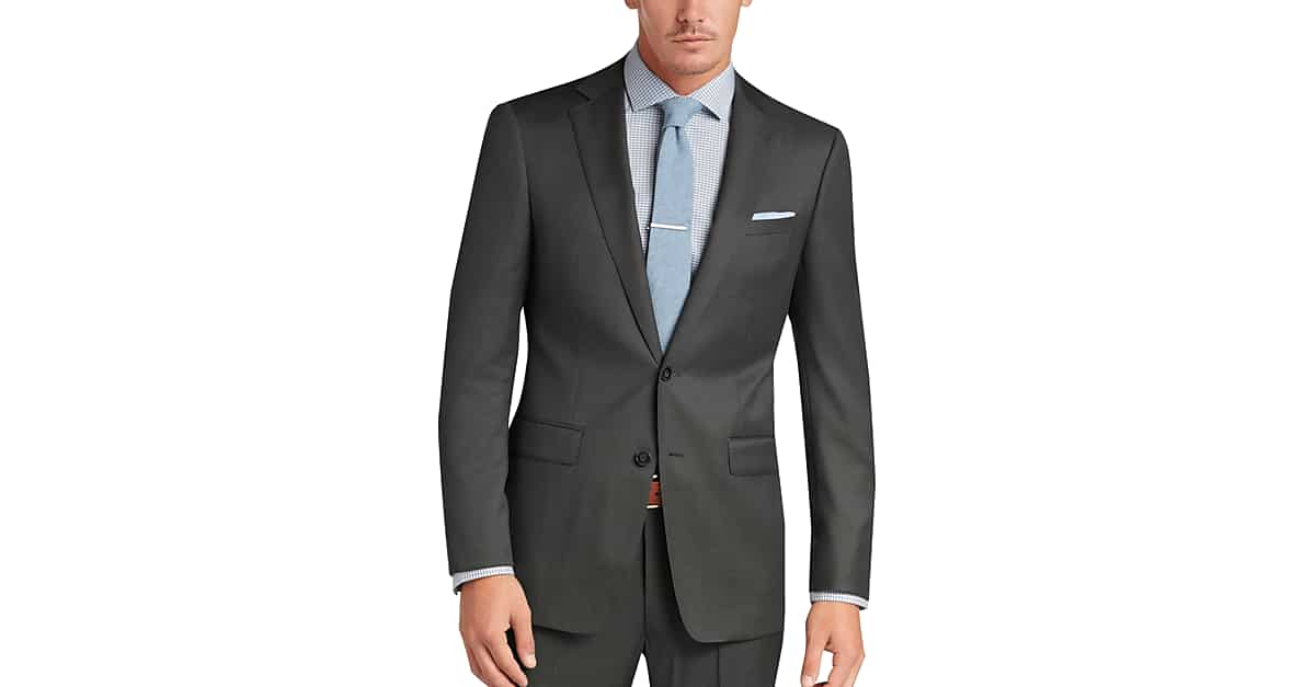 Calvin Klein X-Fit Gray Tic Slim Fit Suit - Men's Sale | Men's Wearhouse