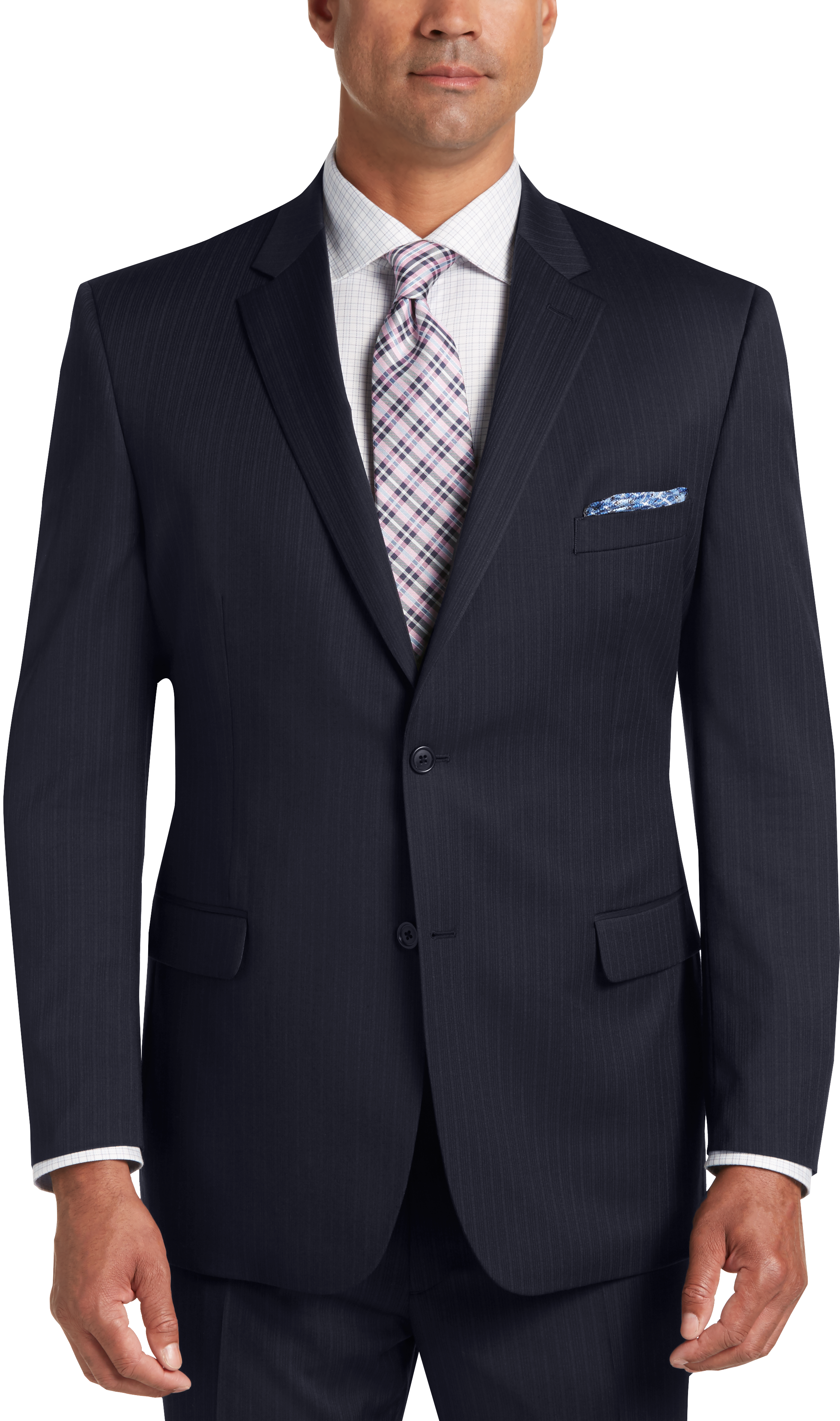 Pronto Uomo Navy Multistripe Modern Fit Suit - Men's Sale | Men's Wearhouse