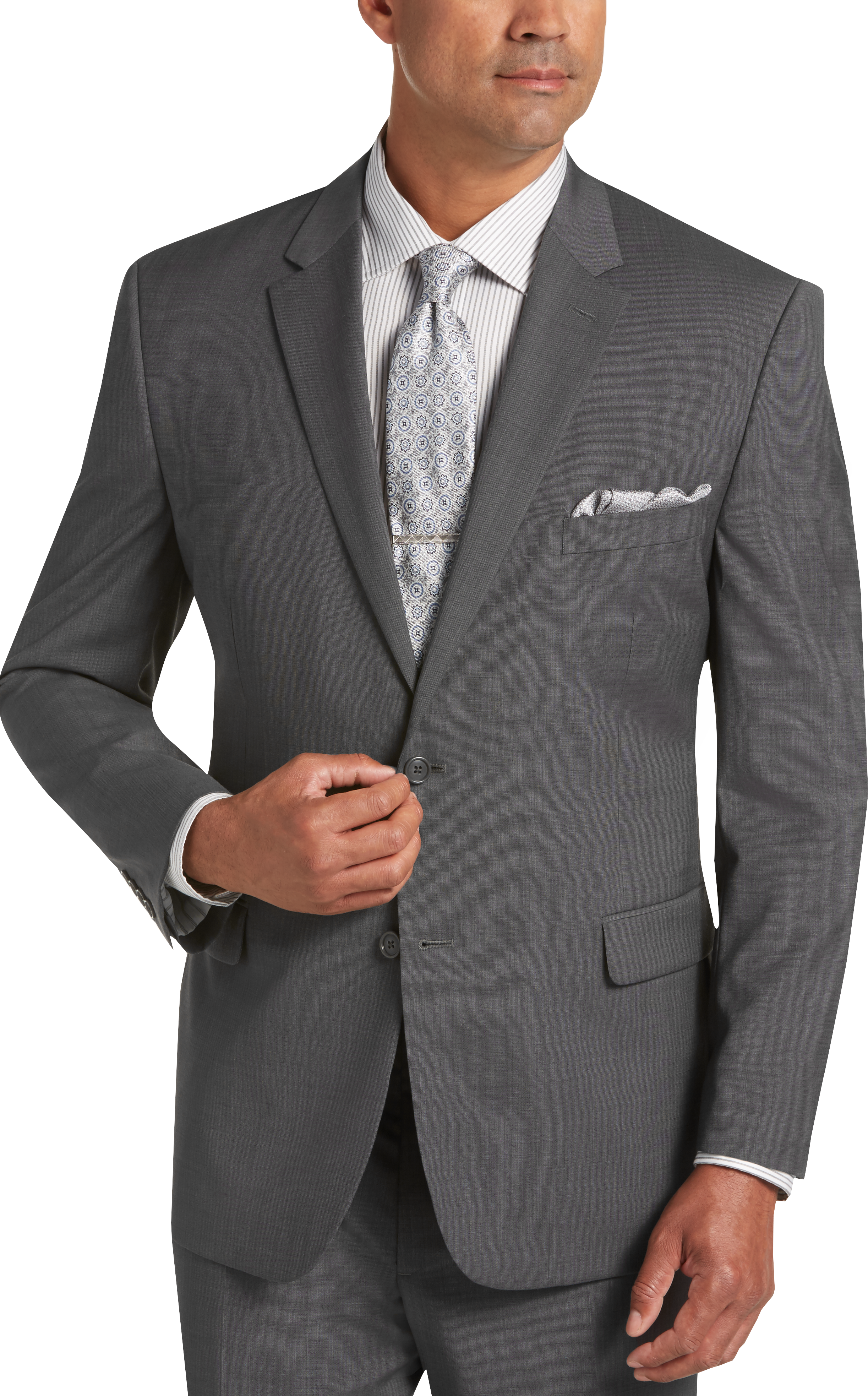 Pronto Uomo Gray Tic Modern Fit Suit - Men's Suits | Men's Wearhouse