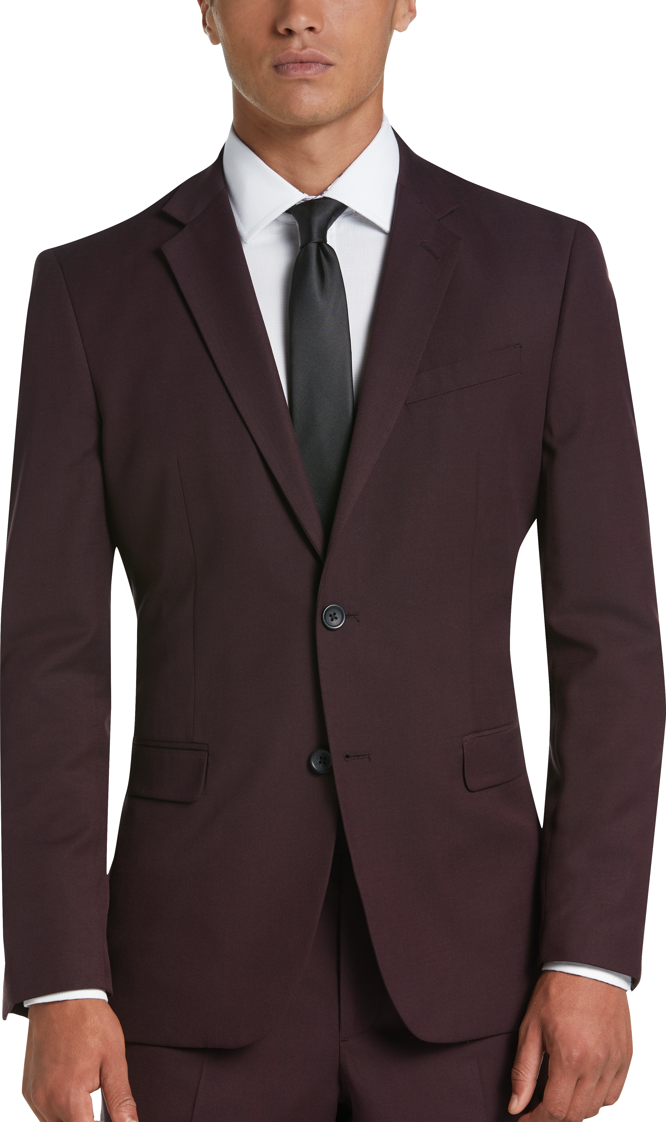 Egara Orange Burgundy Extreme Slim Fit Suit