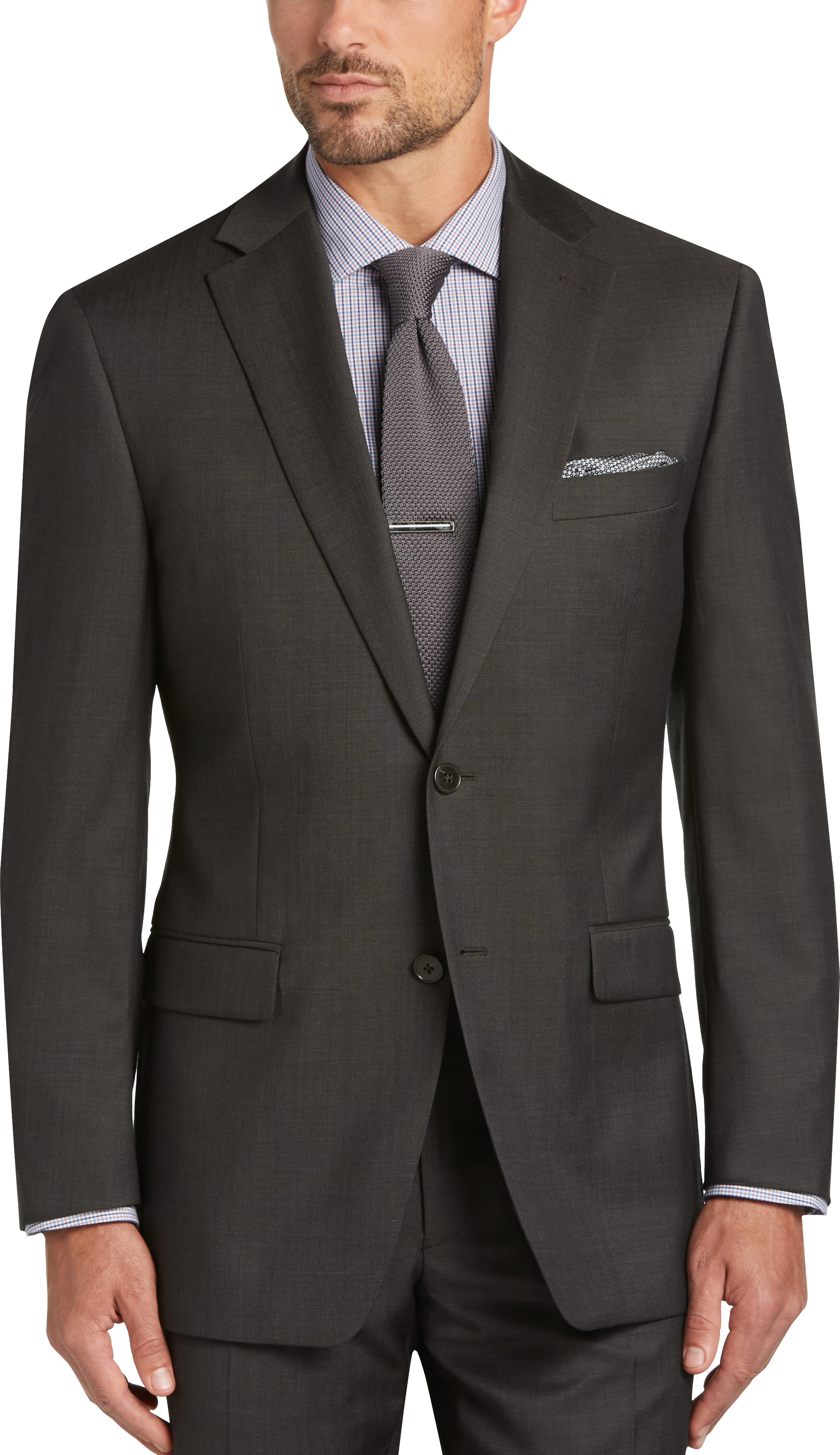 Calvin Klein Brown Tic Slim Fit Suit - Men's Sale | Men's Wearhouse