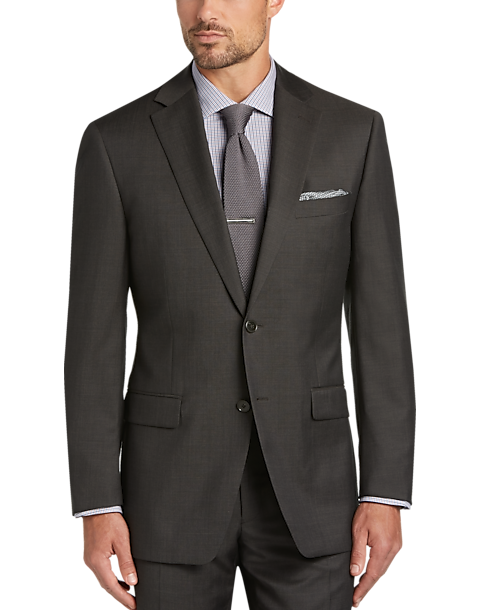 Calvin Klein Brown Tic Slim Fit Suit - Men's Sale | Men's ...