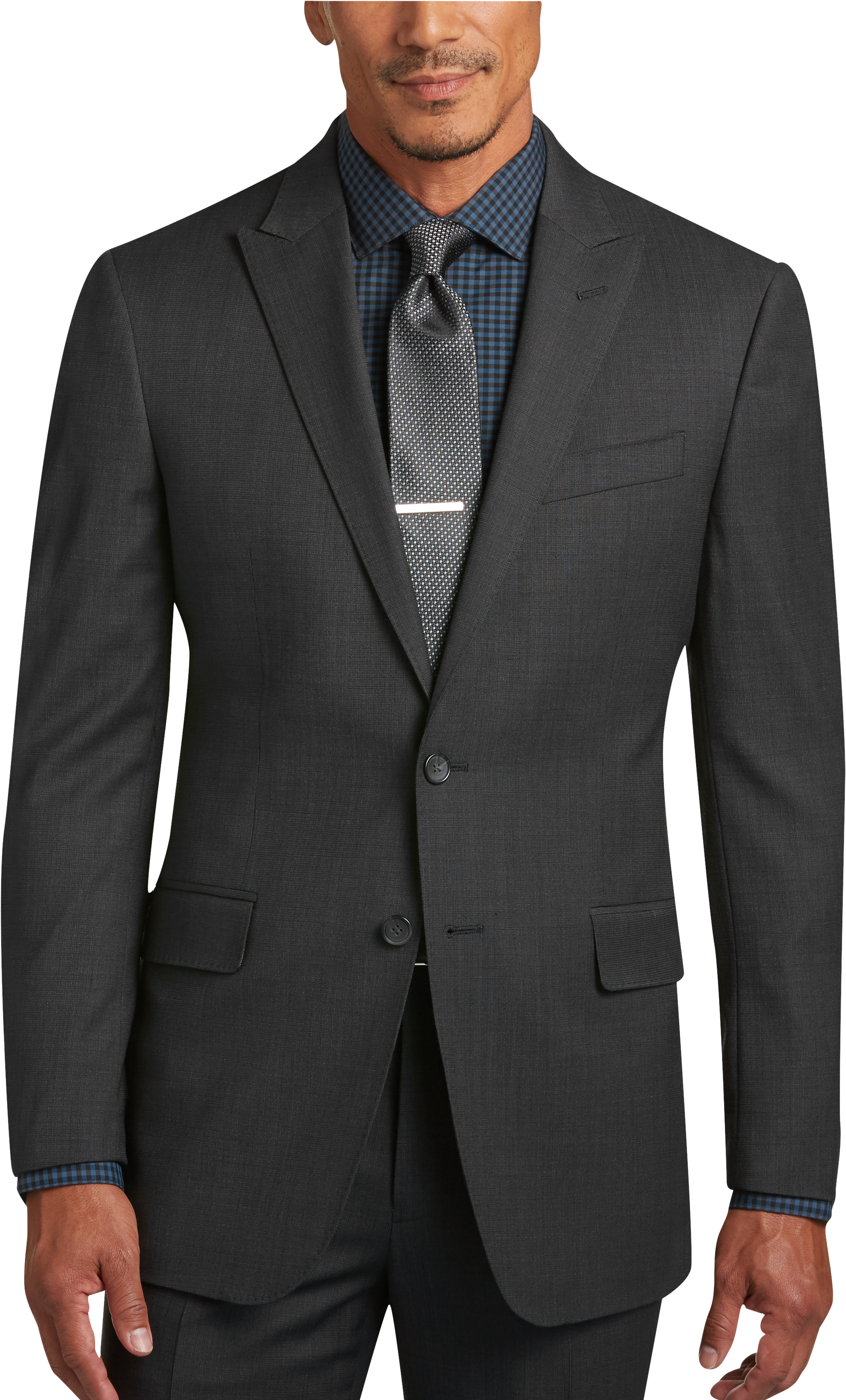 100% Wool Charcoal Tic Suit - Men's Suits - Awearness Kenneth Cole ...