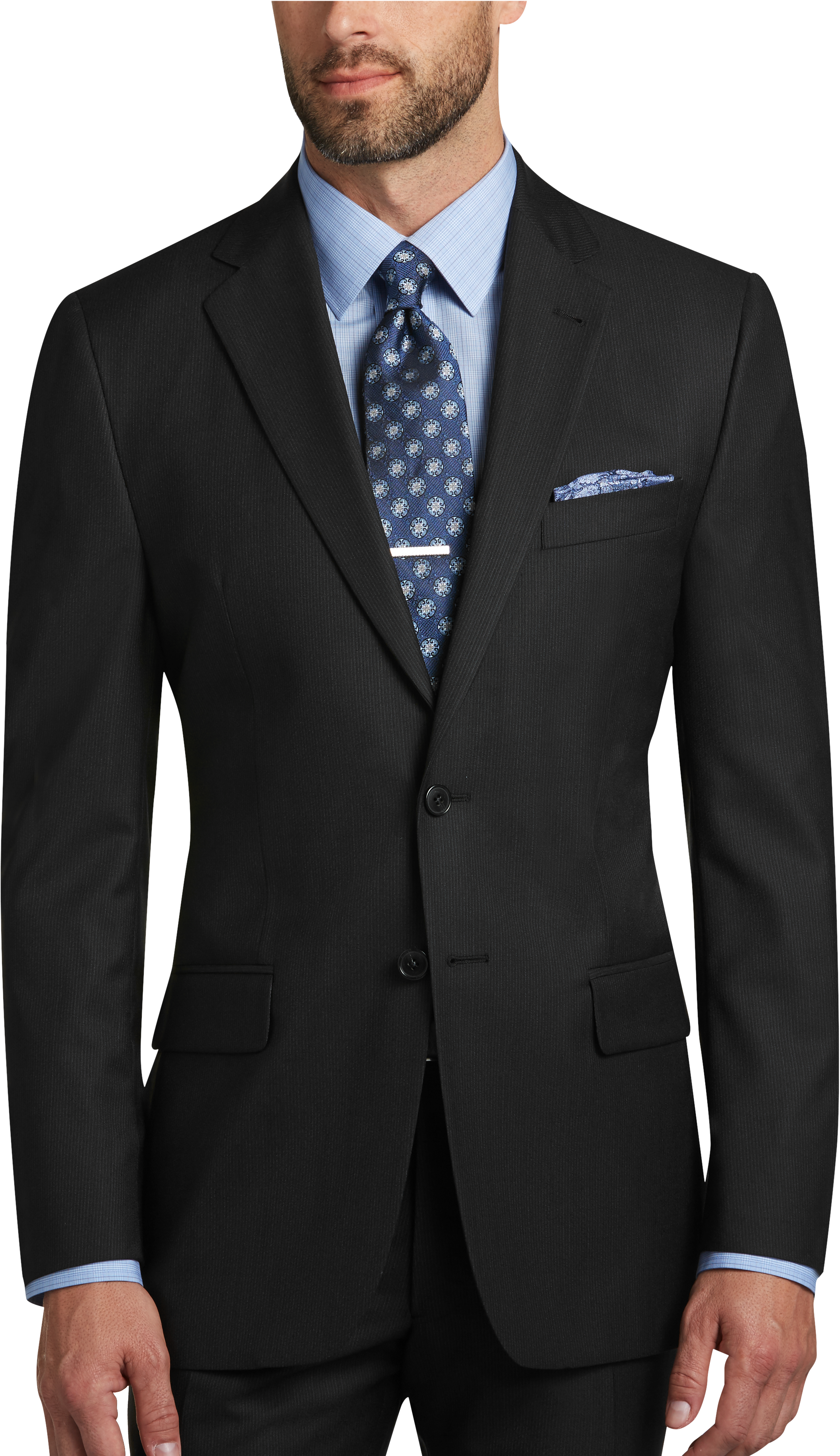 Joseph Abboud Black Stripe Modern Fit Suit - Men's Sale | Men's Wearhouse