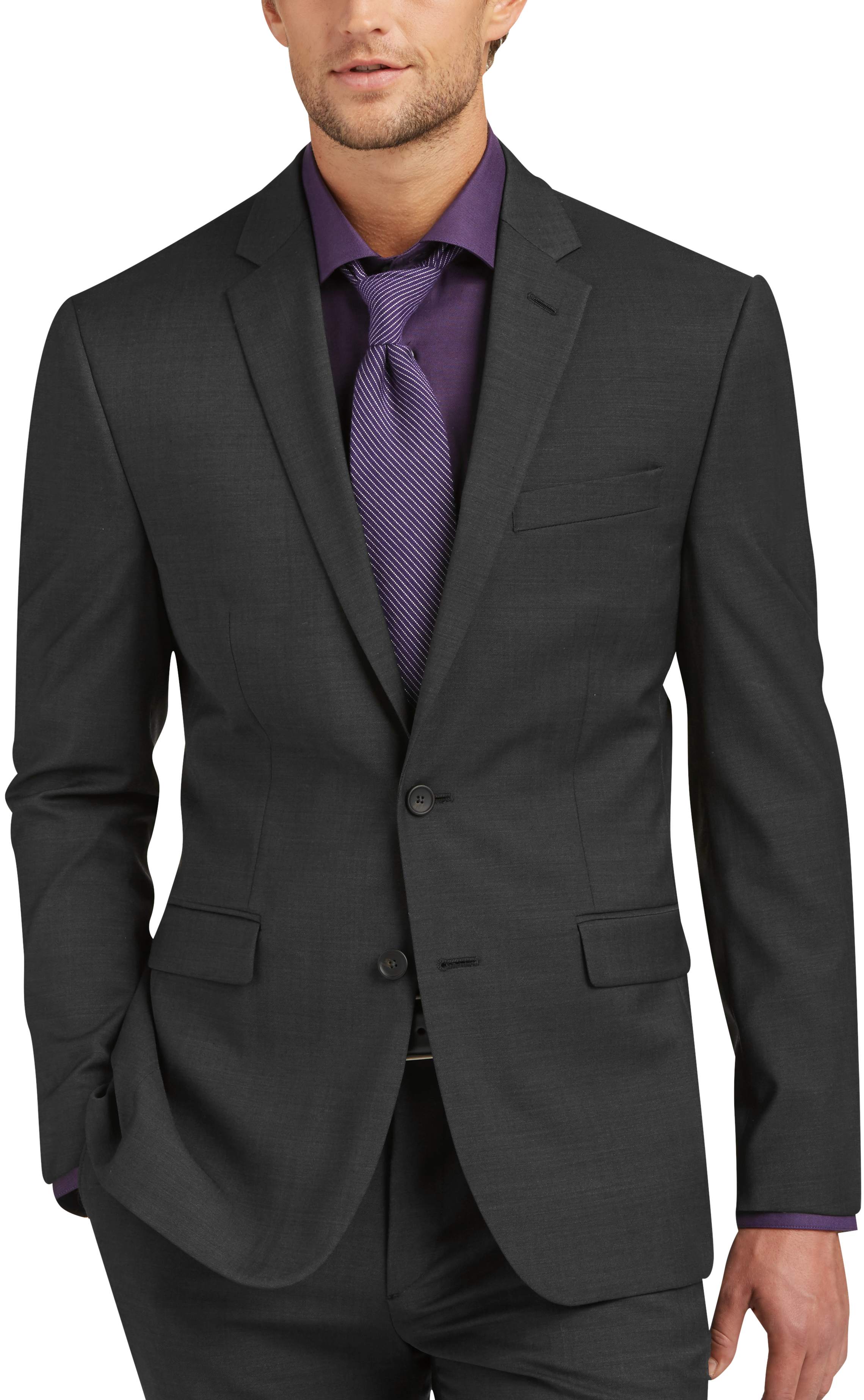 Awearness Kenneth Cole AWEAR-TECH Charcoal Extreme Slim Fit Suit ...