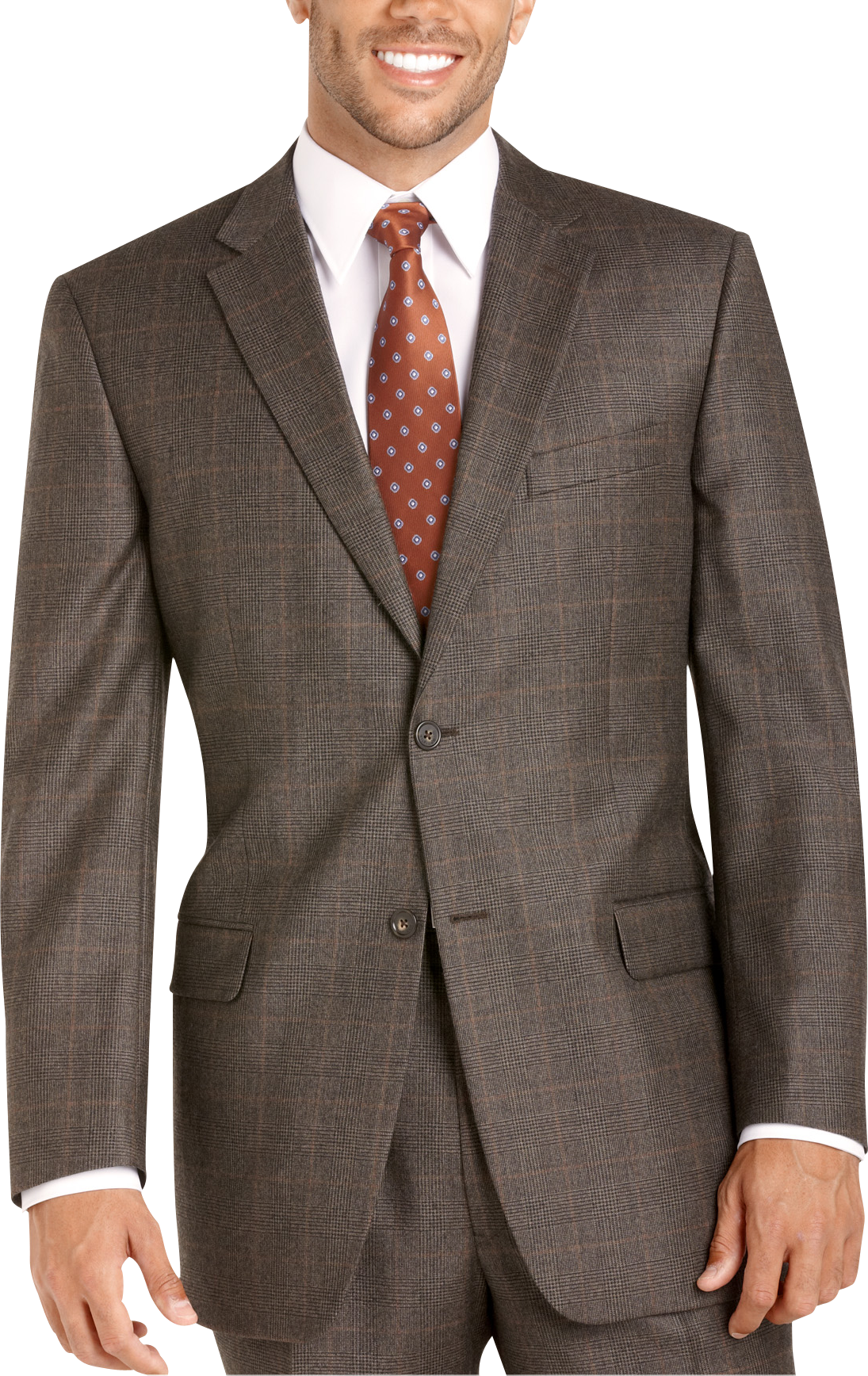 Tommy Hilfiger Brown Plaid Suit - Men's Sale | Men's Wearhouse