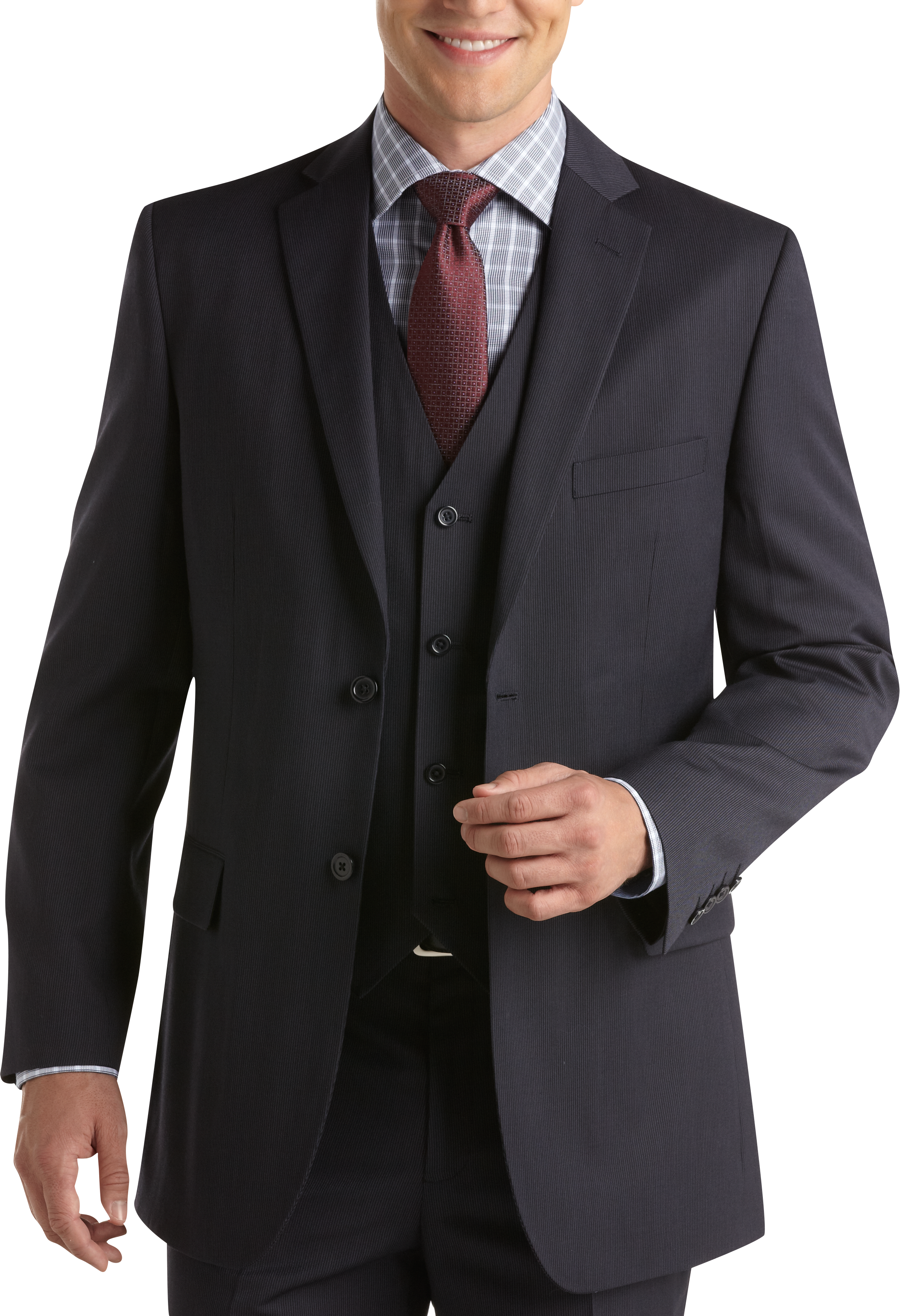 Wilke Rodriguez Navy Stripe Vested Slim Fit Suit - Men's Sale | Men's ...