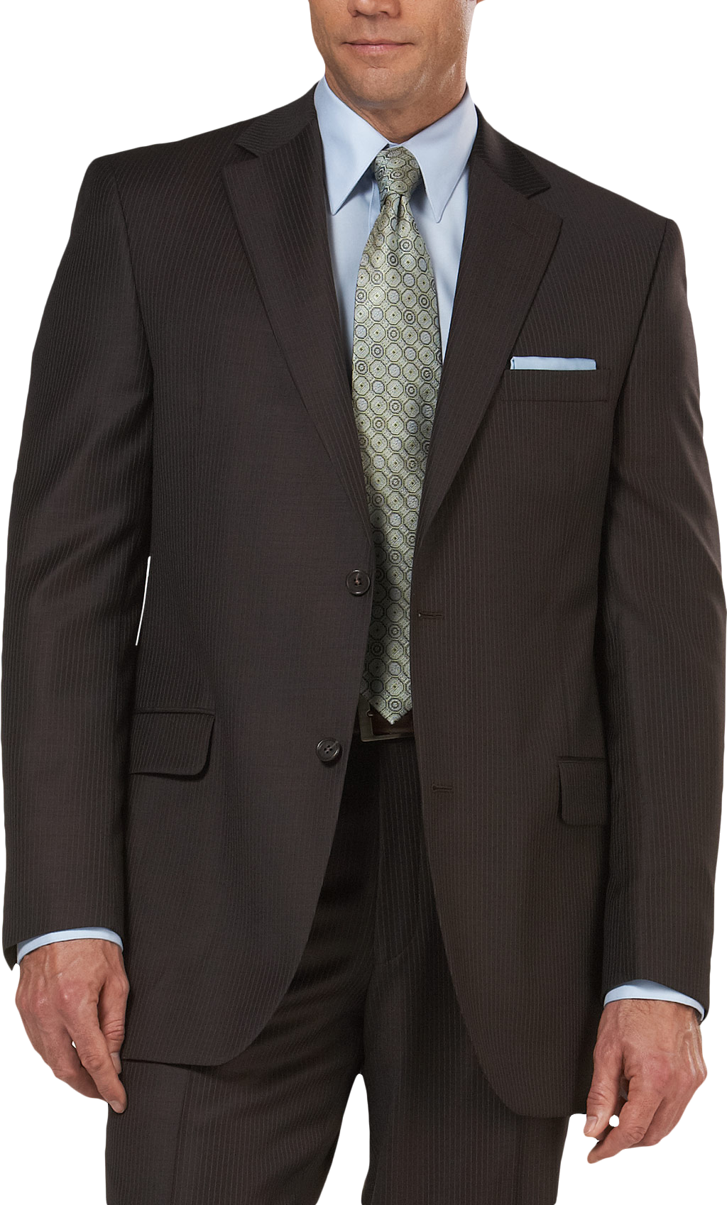 Jack Victor Select Label Brown Stripe Suit - Men's Suits | Men's Wearhouse