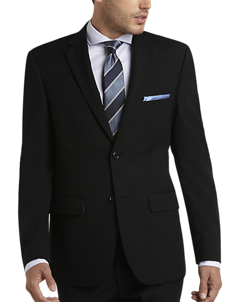 Pronto Uomo Black Modern Fit Mens Suit