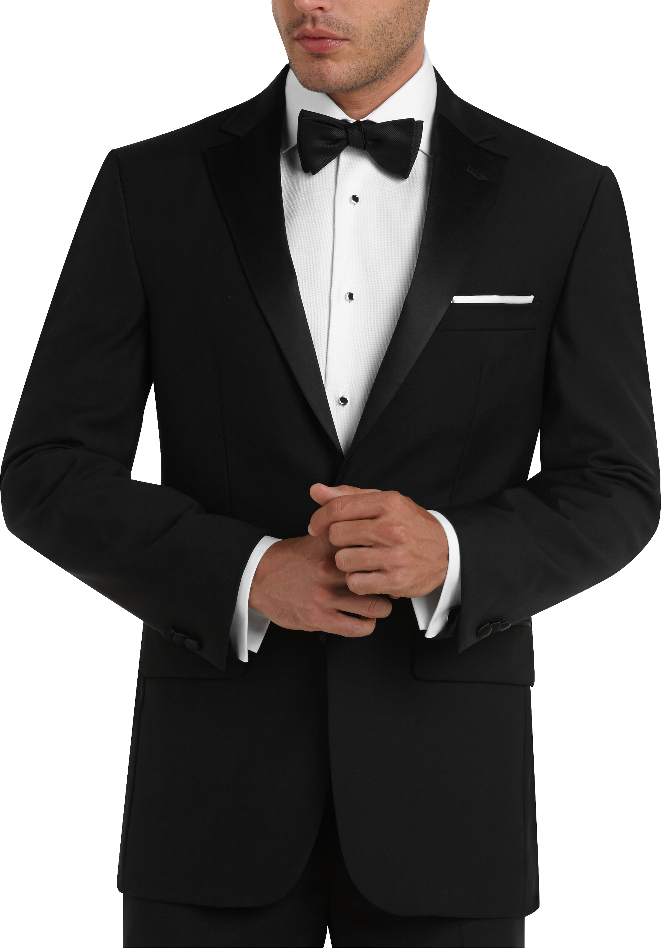Pronto Uomo Notch Lapel Modern Fit Tuxedo, Black - Mens Suits - Men's Wearhouse