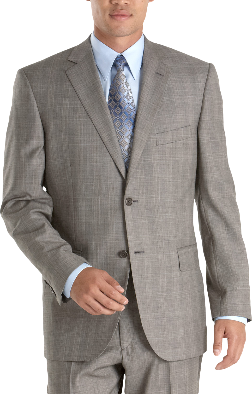 Pronto Uomo Signature Taupe Plaid Suit - Men's Suits | Men's Wearhouse
