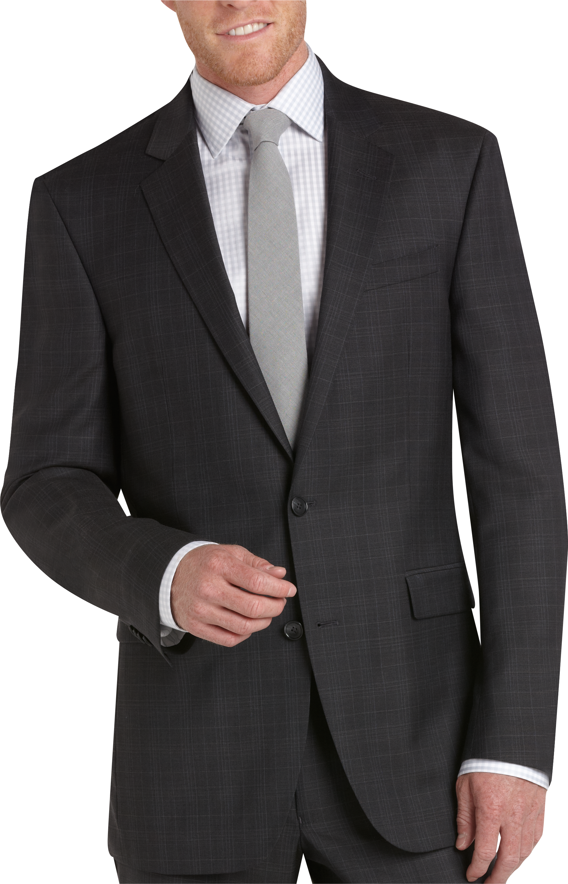 Kenneth Cole Charcoal Plaid Slim Fit Suit - Men's Sale | Men's Wearhouse