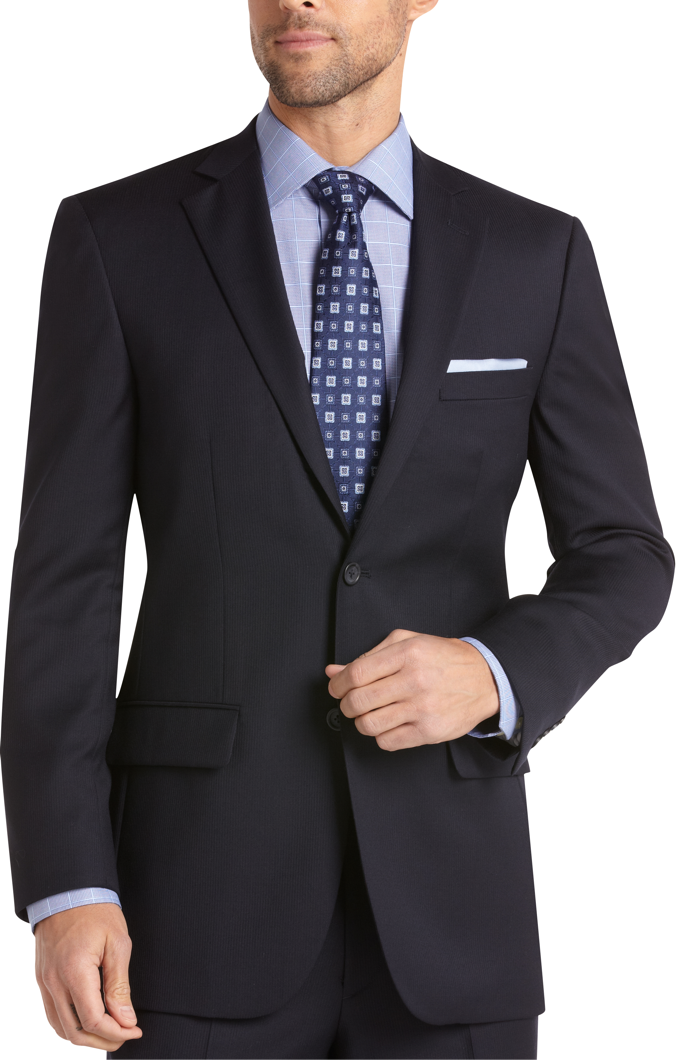 Pronto Uomo Navy Stripe Modern Fit Suit - Men's Sale | Men's Wearhouse