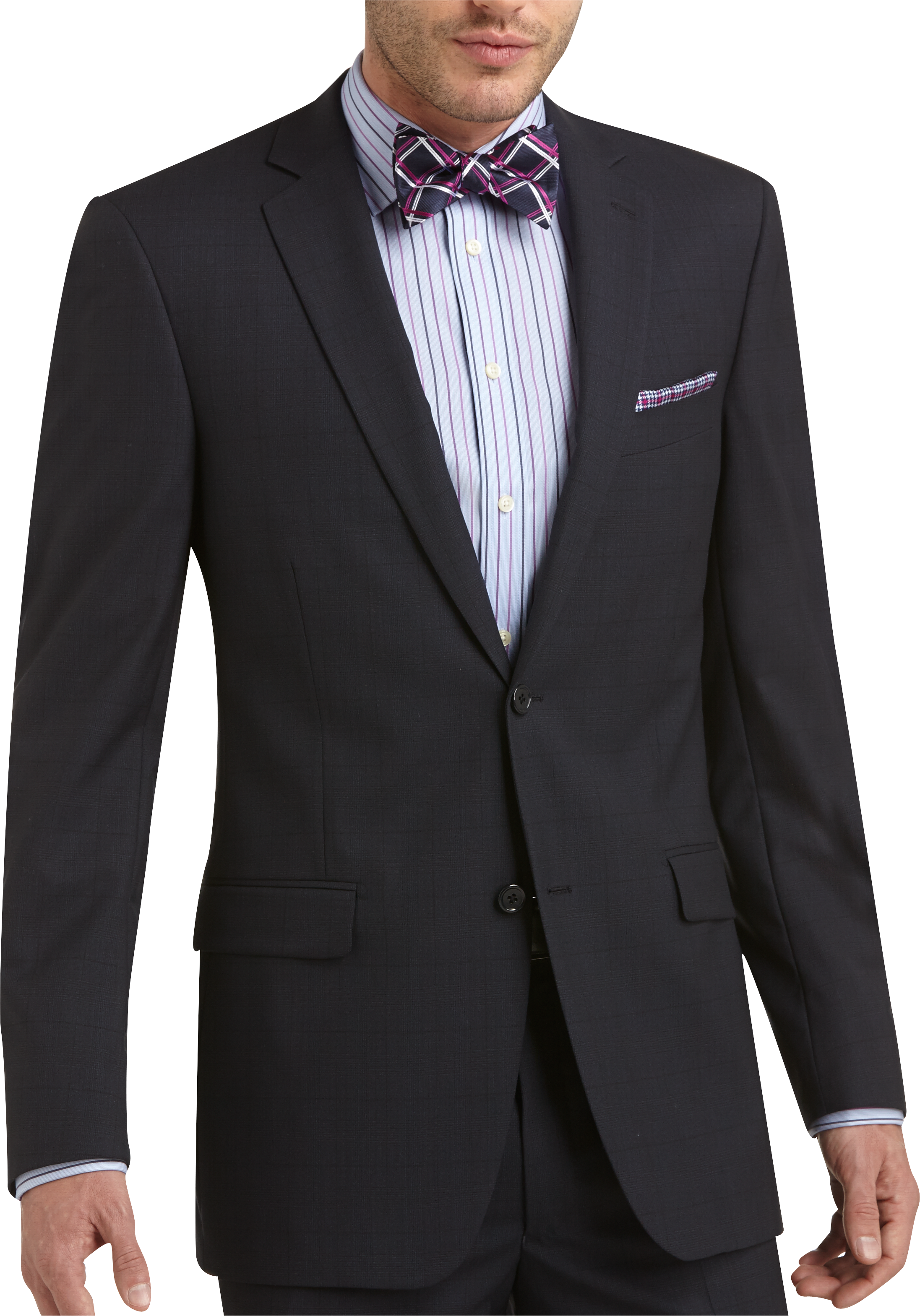 Tallia Navy Plaid Slim Fit Suit - Men's Sale | Men's Wearhouse