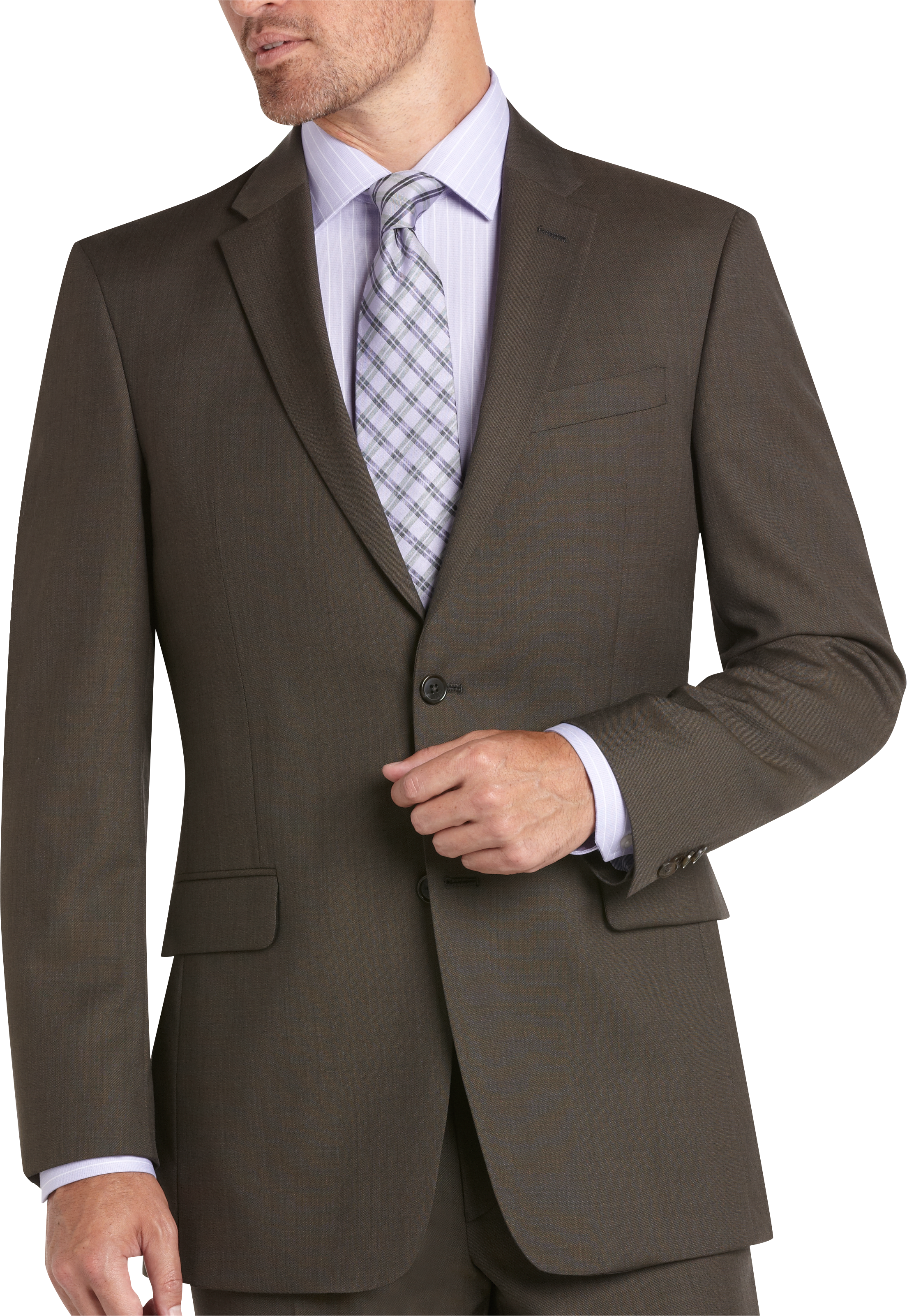 Tommy Hilfiger Olive Sharkskin Slim Fit Suit - Men's Sale | Men's Wearhouse