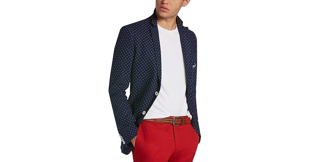 Paisley & Gray Slim Fit Suit Separates Coat, Navy Dot Men's Sale Men's Wearhouse