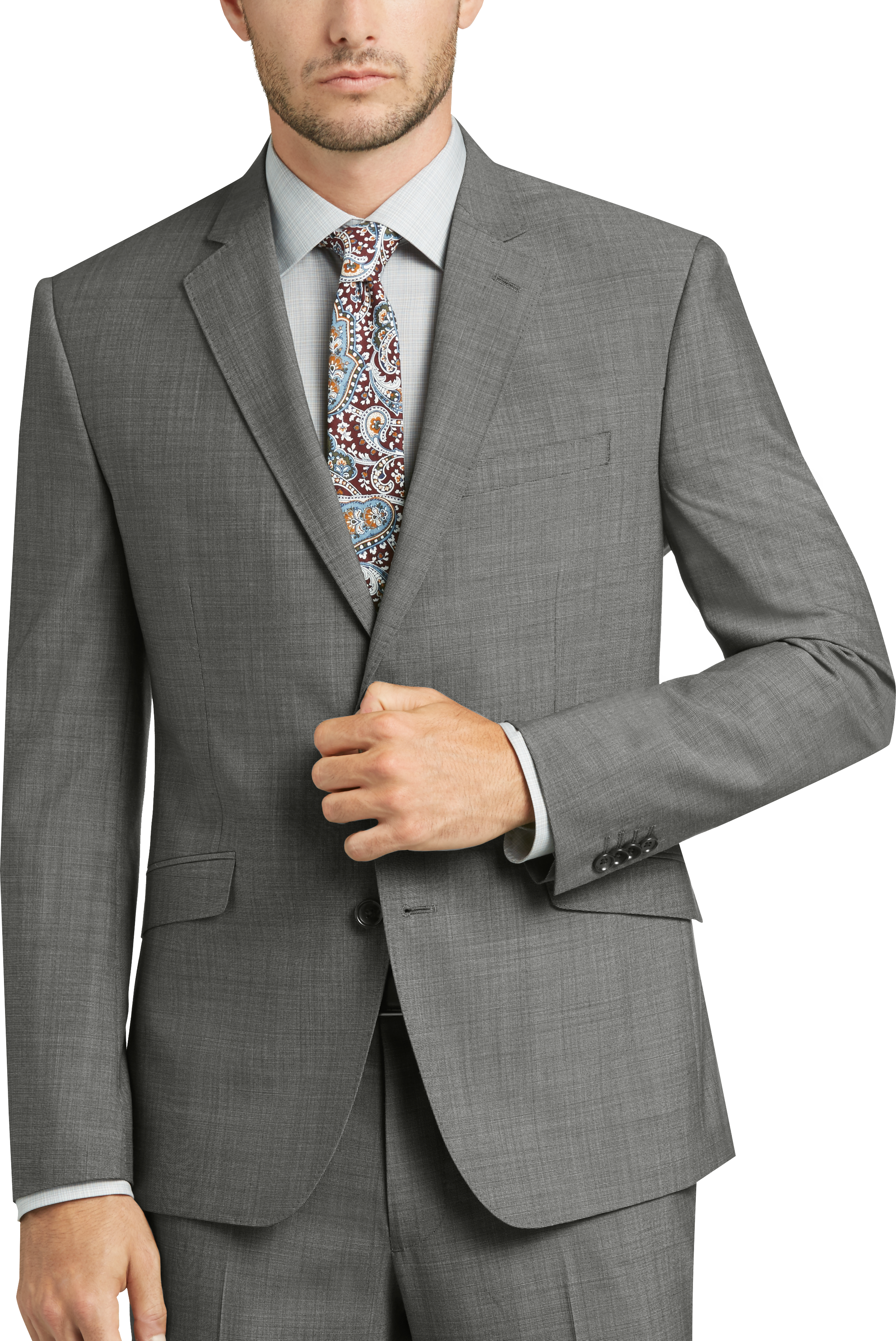 James Tattersall Kings Cross Gray Tic Slim Fit Suit - Men's Sale | Men ...