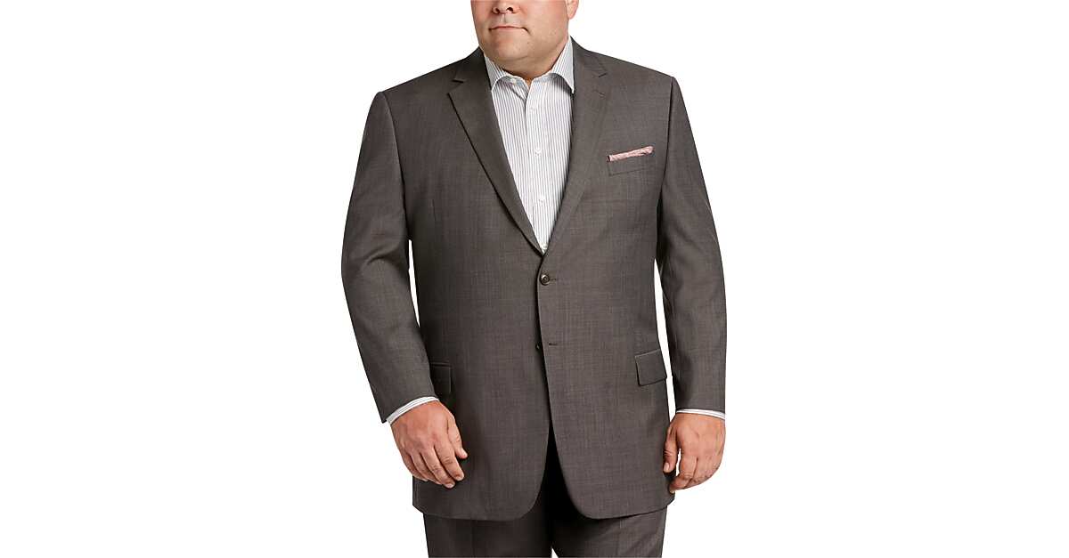 Pronto Uomo Tan Sharkskin Suit, Executive Fit Men's Sale Men's