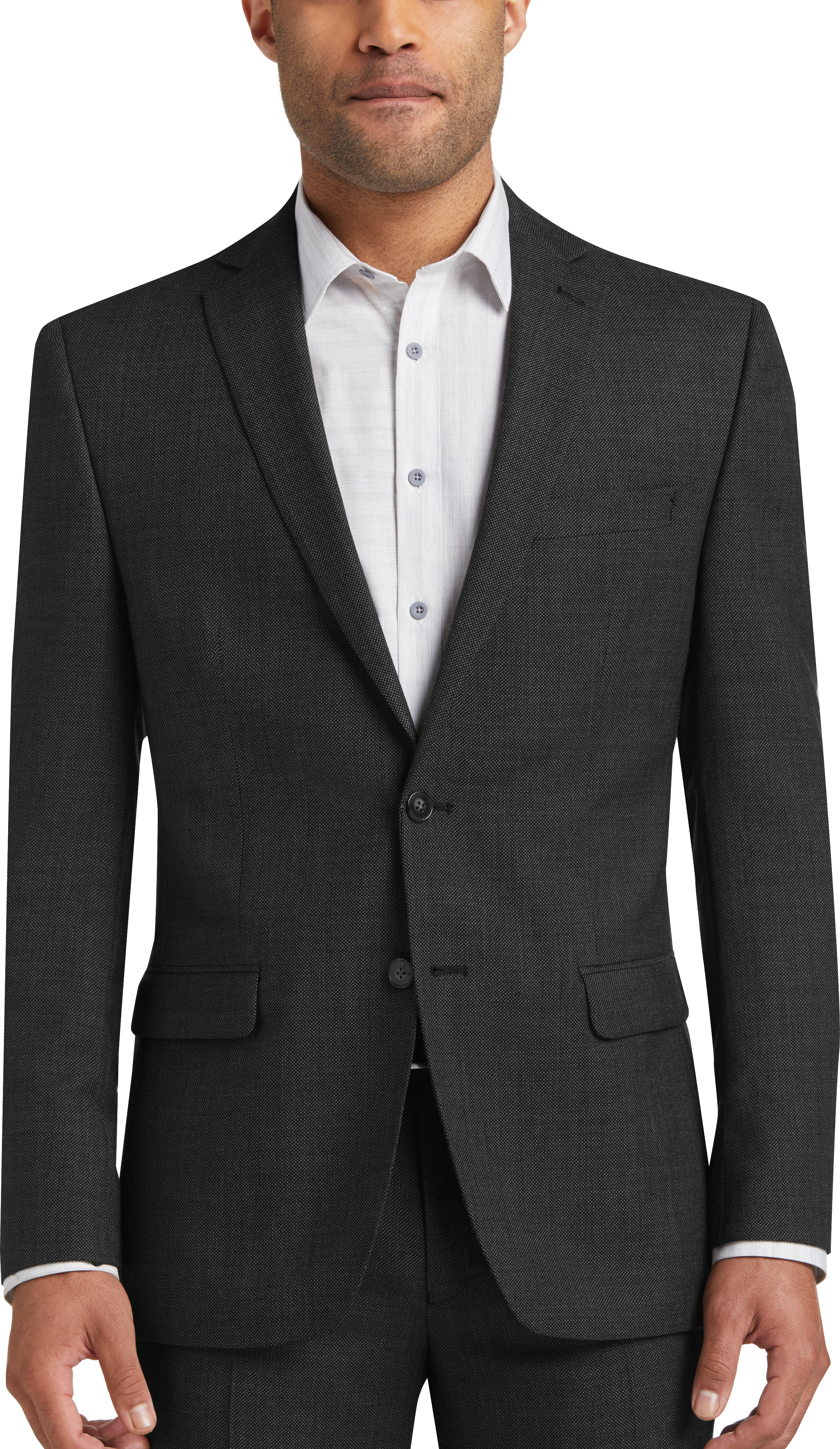 Calvin Klein Charcoal Tic Modern Fit Suit - Men's Suits | Men's Wearhouse