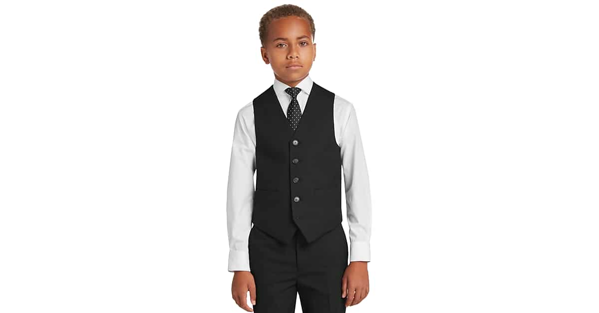 Joseph Abboud Boys Suit Separates Vest, Black & Burgundy - Men's Suits ...